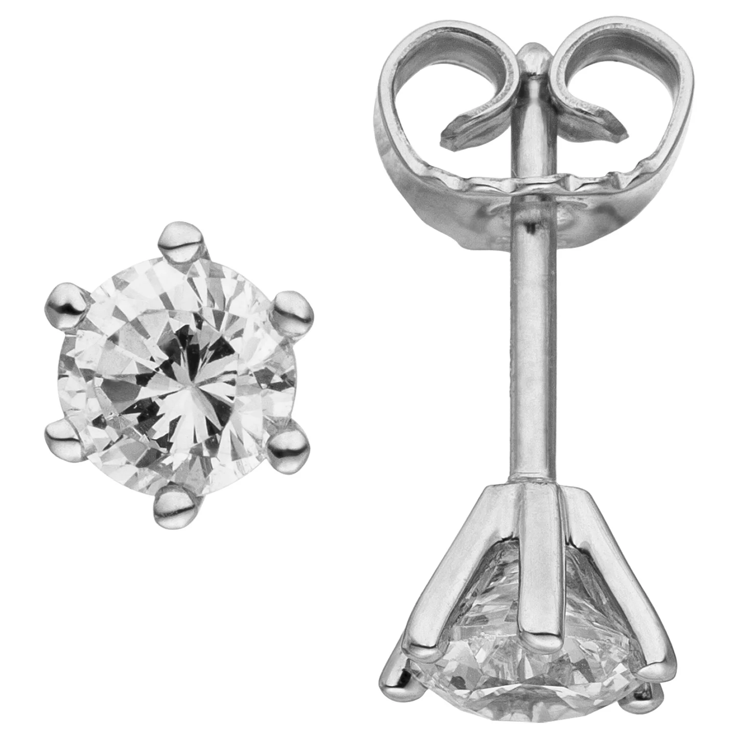 Ohrstecker 585 Gold Weißgold 2 Diamanten Brillanten 1,00 ct. Ohrringe