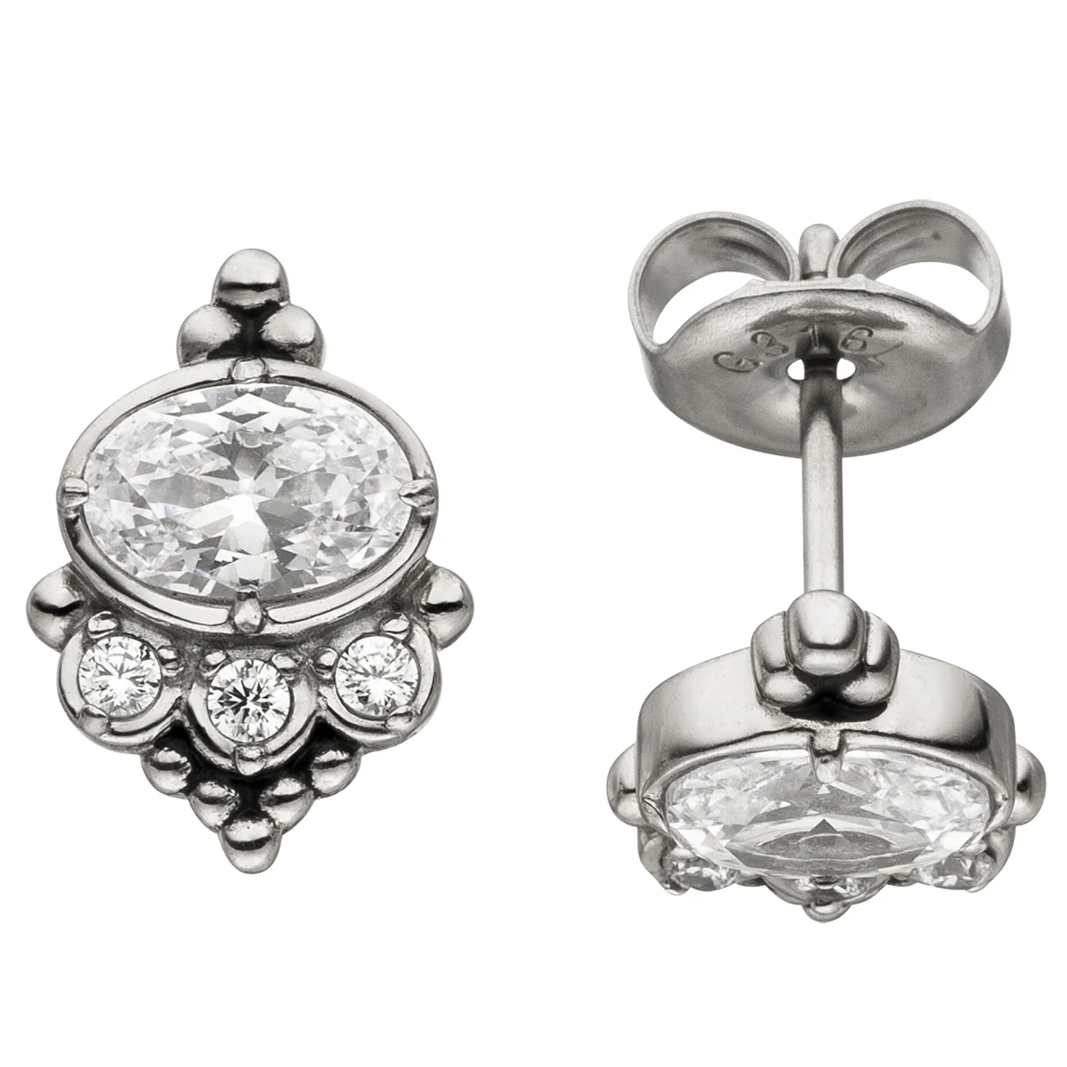 Ohrstecker Edelstahl 8 Zirkonia Ohrringe - Image 2