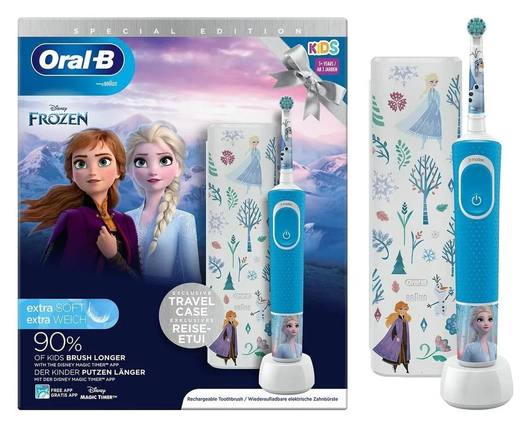 Oral-B Vitality 100 Kids Frozen + Travel Case Elektrische Zahnbürste
