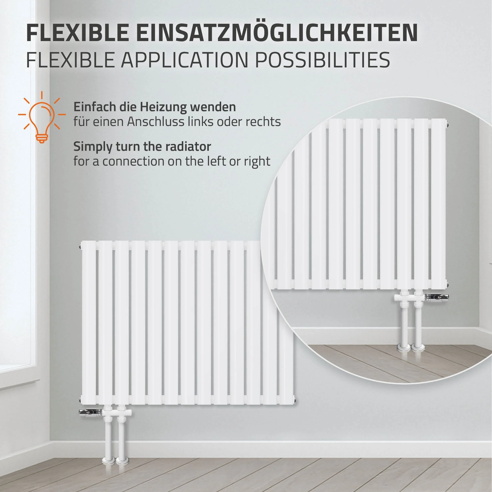 Paneelheizkörper Doppellagig 600x1020 mm Weiß ML-Design - Image 4