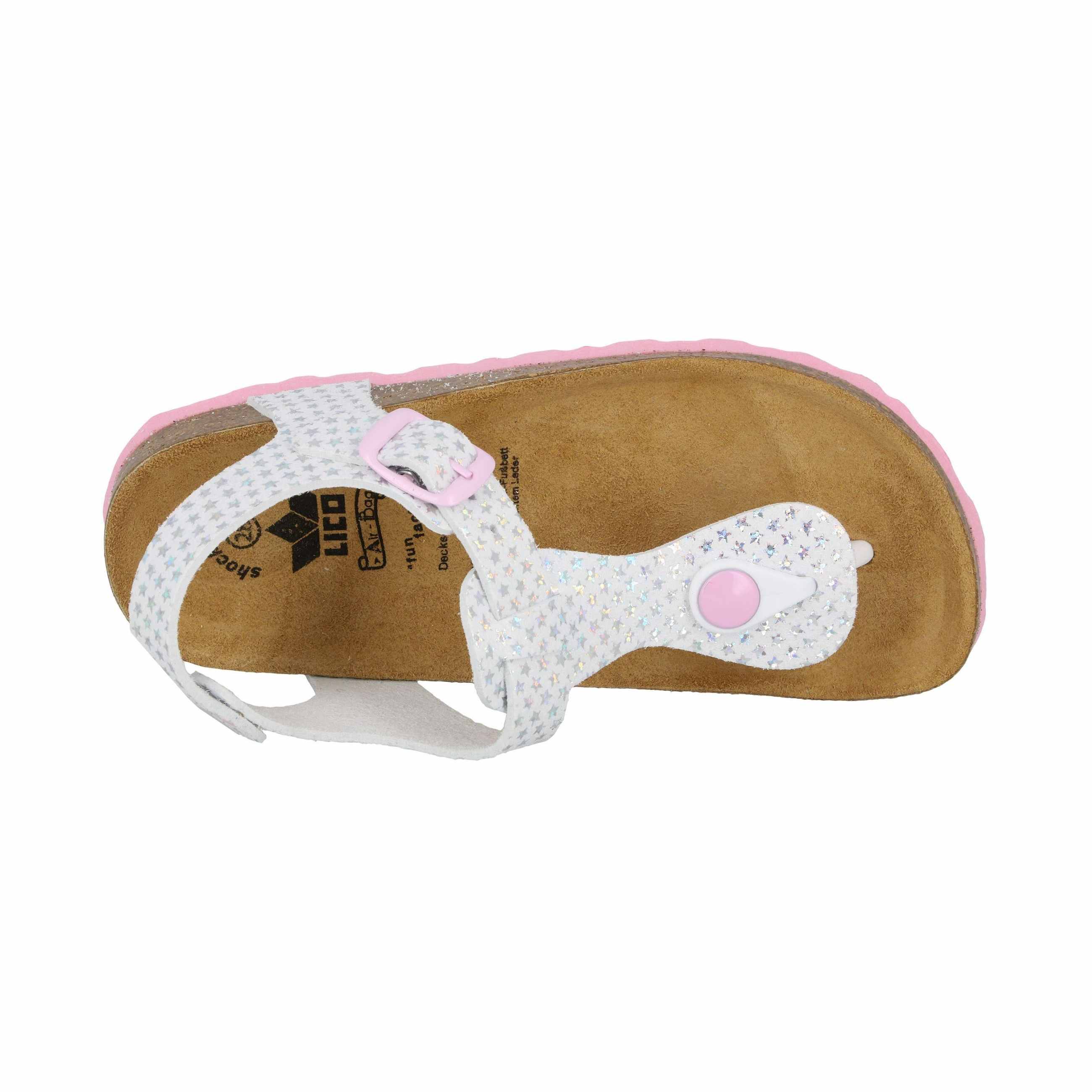 Pantolette Mädchen Schnallen weiß LICO Bioline starprint - Image 67