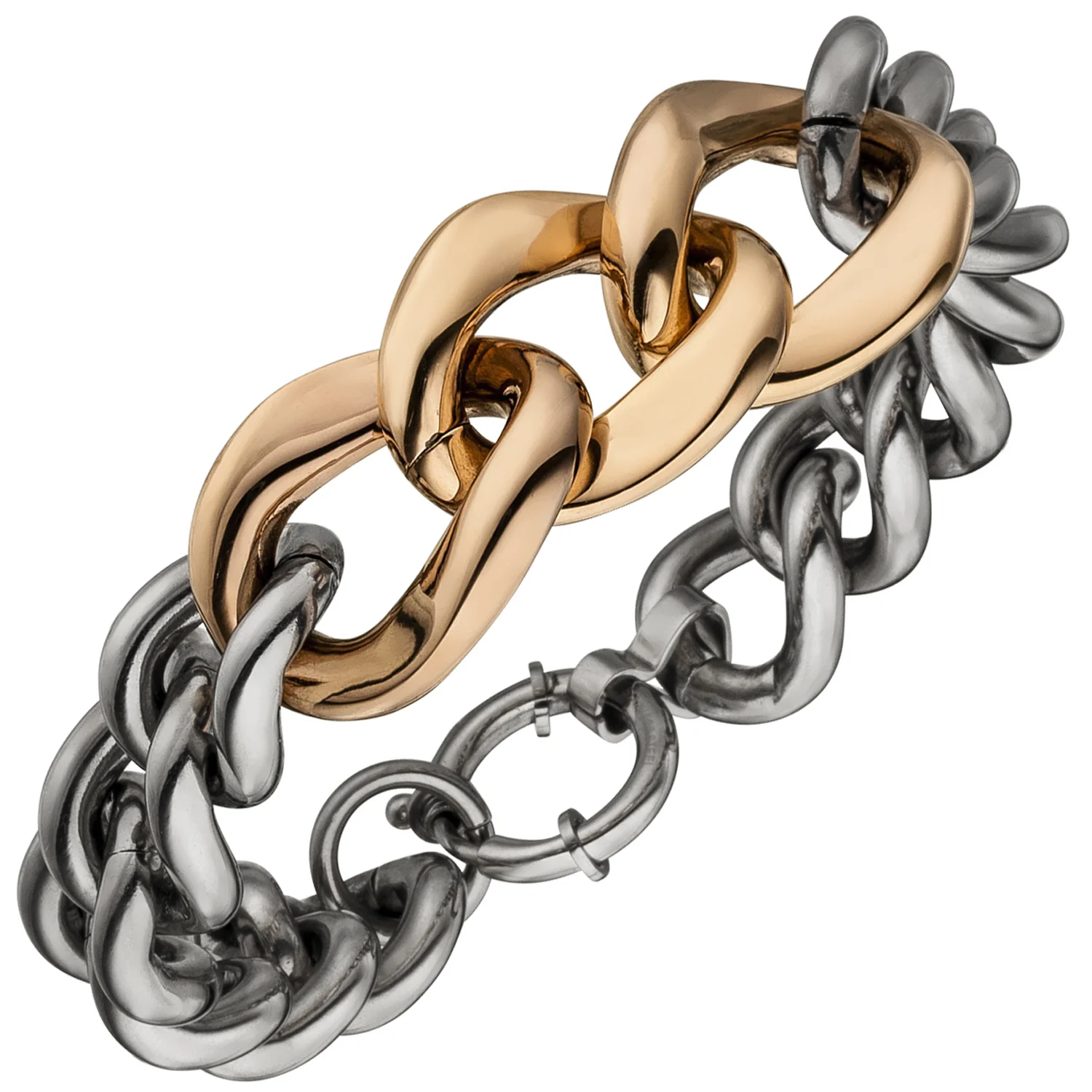 Panzerarmband Edelstahl rotgold farben beschichtet 21 cm Armband - Image 2