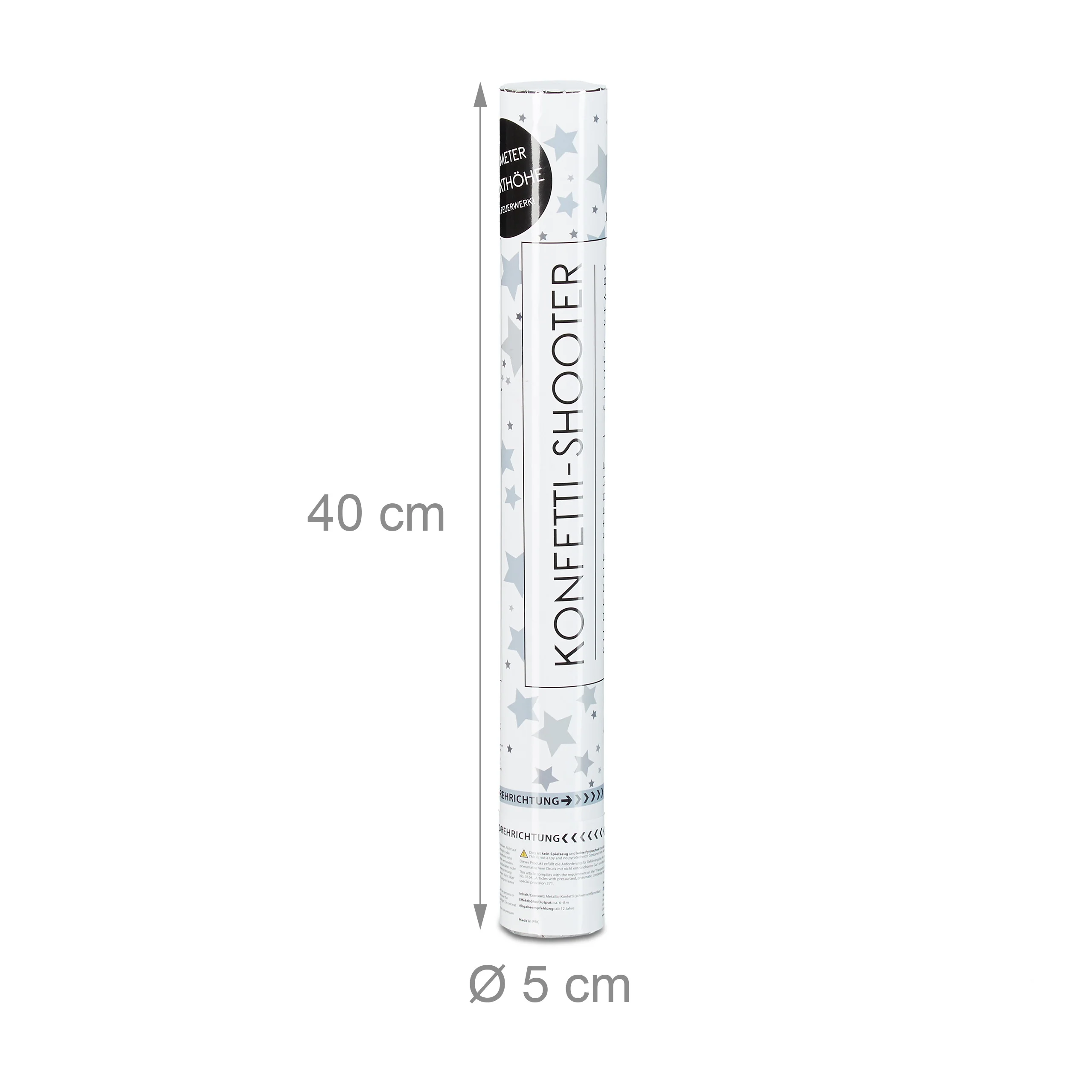 Party Popper Silber Sterne 40 cm - Image 6