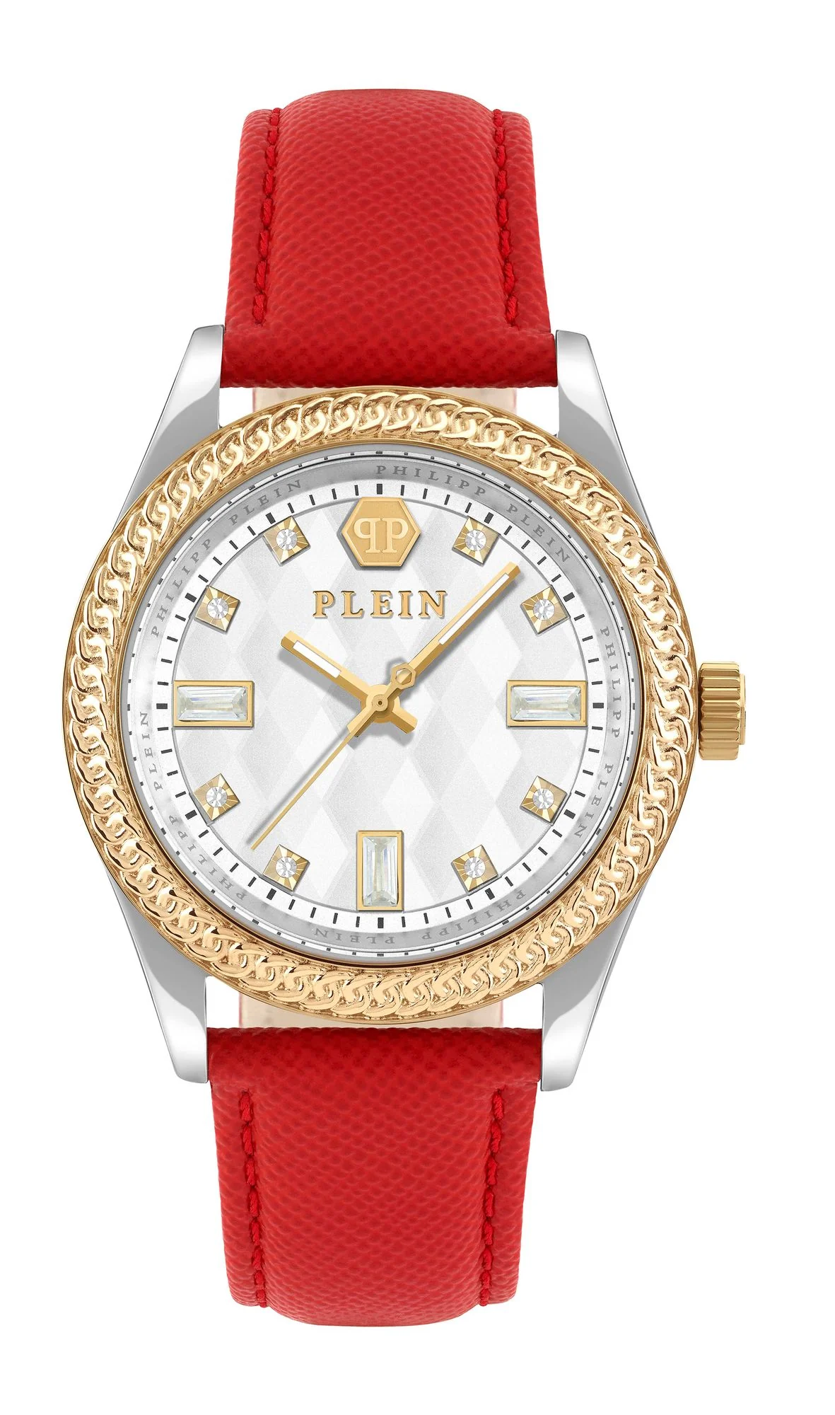 Philipp Plein Damen Uhr Analog Quarz QUEEN PWCDA0124 Leder