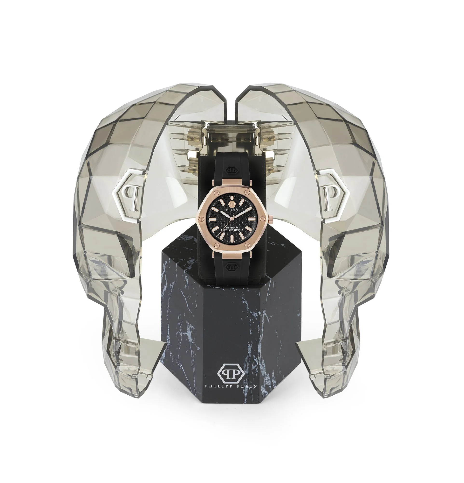 Philipp Plein Damen Uhr Analog Quarz THE HEXAGON PW1BA0323 Silikon - Image 5
