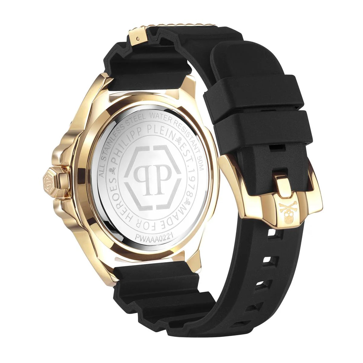 Philipp Plein Herren Uhr Analog Quarz $KULL yellow gold PWAAA0221 Silikon - Image 2