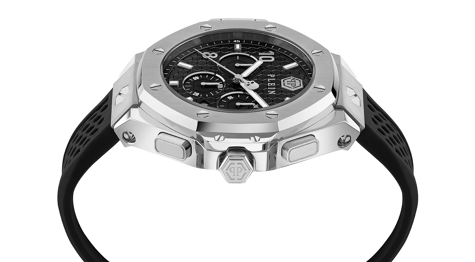 Philipp Plein Herren Uhr Analog Quarz PLEIN CHRONO ROYAL 46 MM PWPRA0124 Silikon - Image 3