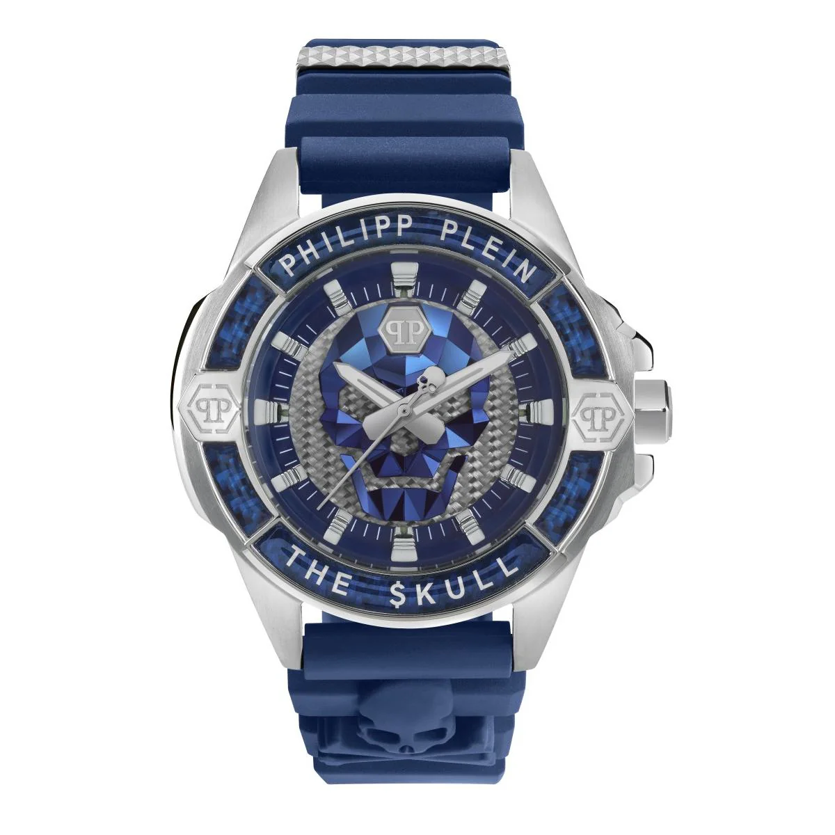 Philipp Plein Herren Uhr Analog Quarz THE $KULL CARBON FIBER PWAAA1722 Silikon