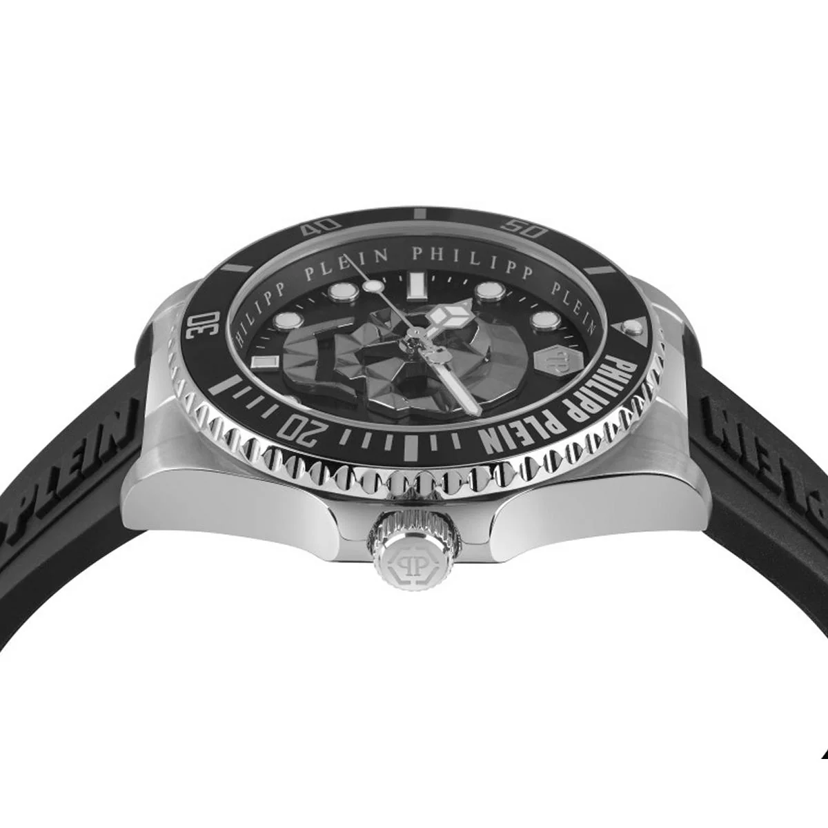 Philipp Plein Herren Uhr Analog Quarz THE $KULL DIVER PWOAA0122 Silikon - Image 3