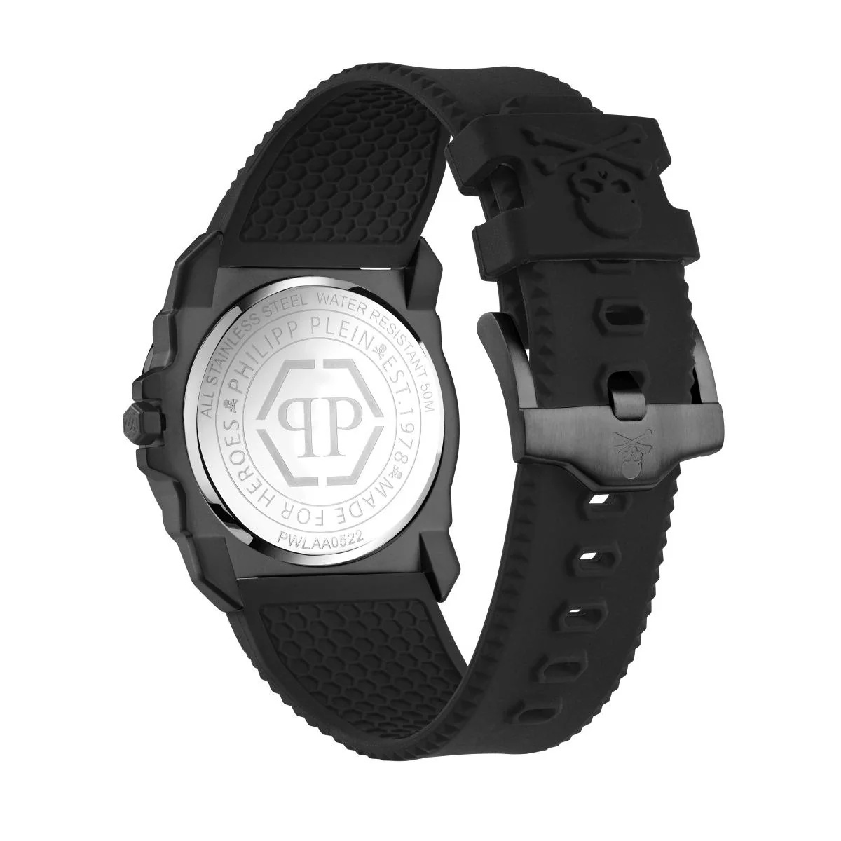 Philipp Plein Herren Uhr Analog Quarz THE $KULL KING schwarz PWLAA0522 Silikon - Image 2
