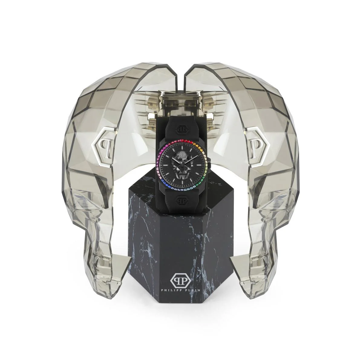 Philipp Plein Herren Uhr Analog Quarz THE $KULL KING schwarz PWLAA0522 Silikon - Image 4