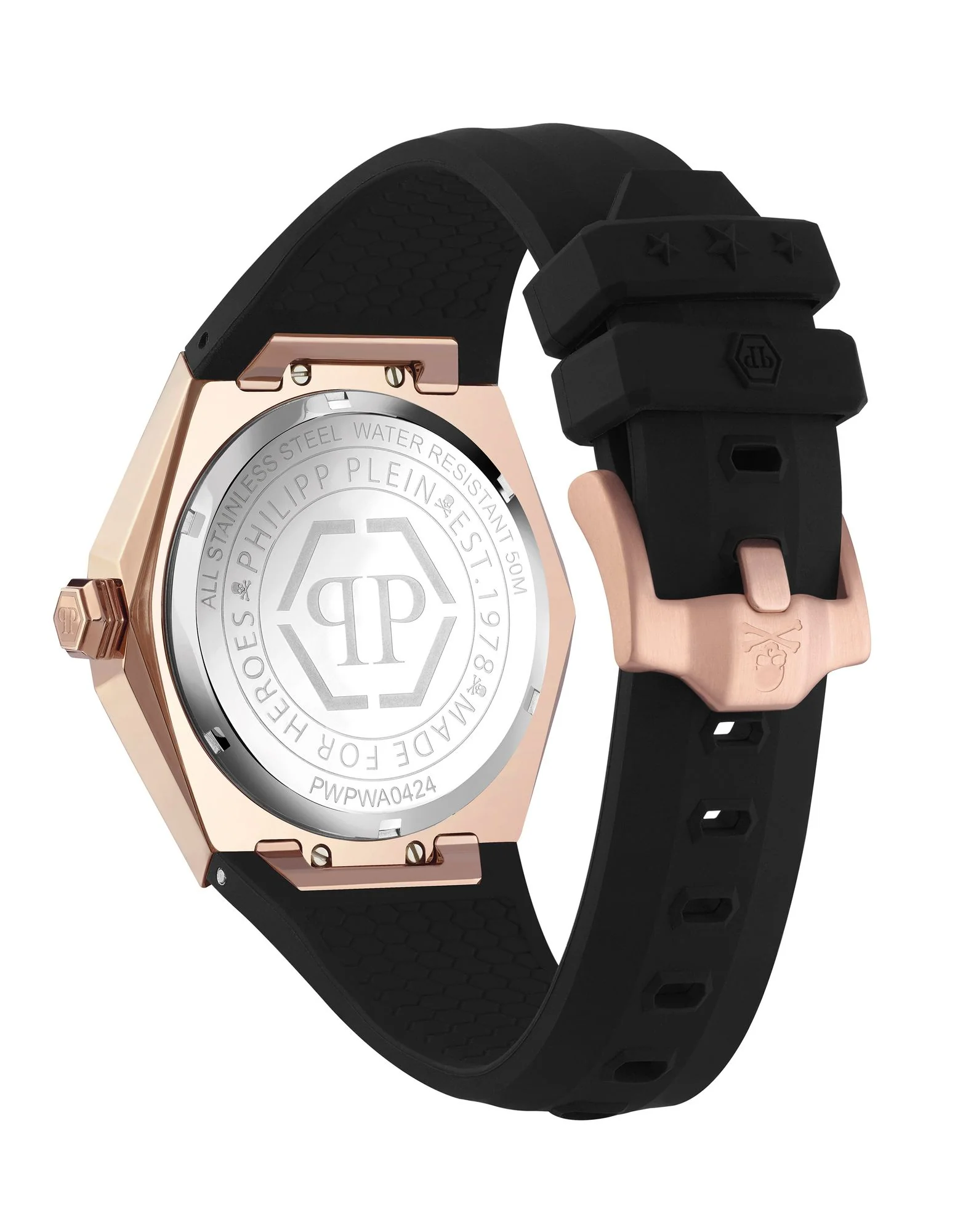Philipp Plein Herren Uhr Analog Quarz THE $KULL SPIKES PWPWA0424 Silikon - Image 2