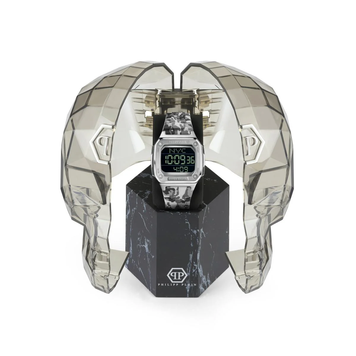 Philipp Plein Unisex Uhr Digital Quarz HYPER SHOCK silber PWHAA1522 Silikon - Image 4