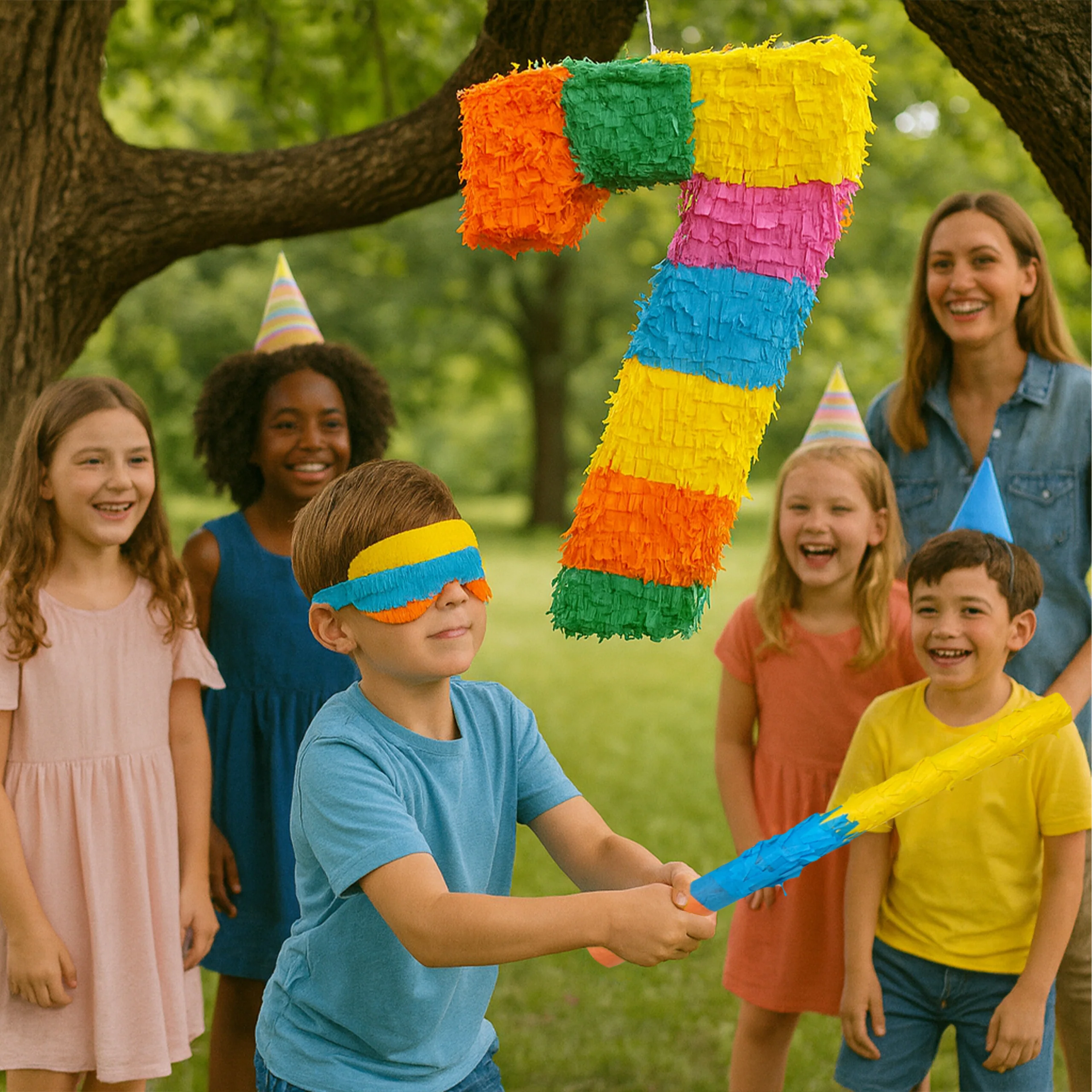 Pinata Zahl mit Stab und Maske - Image 3