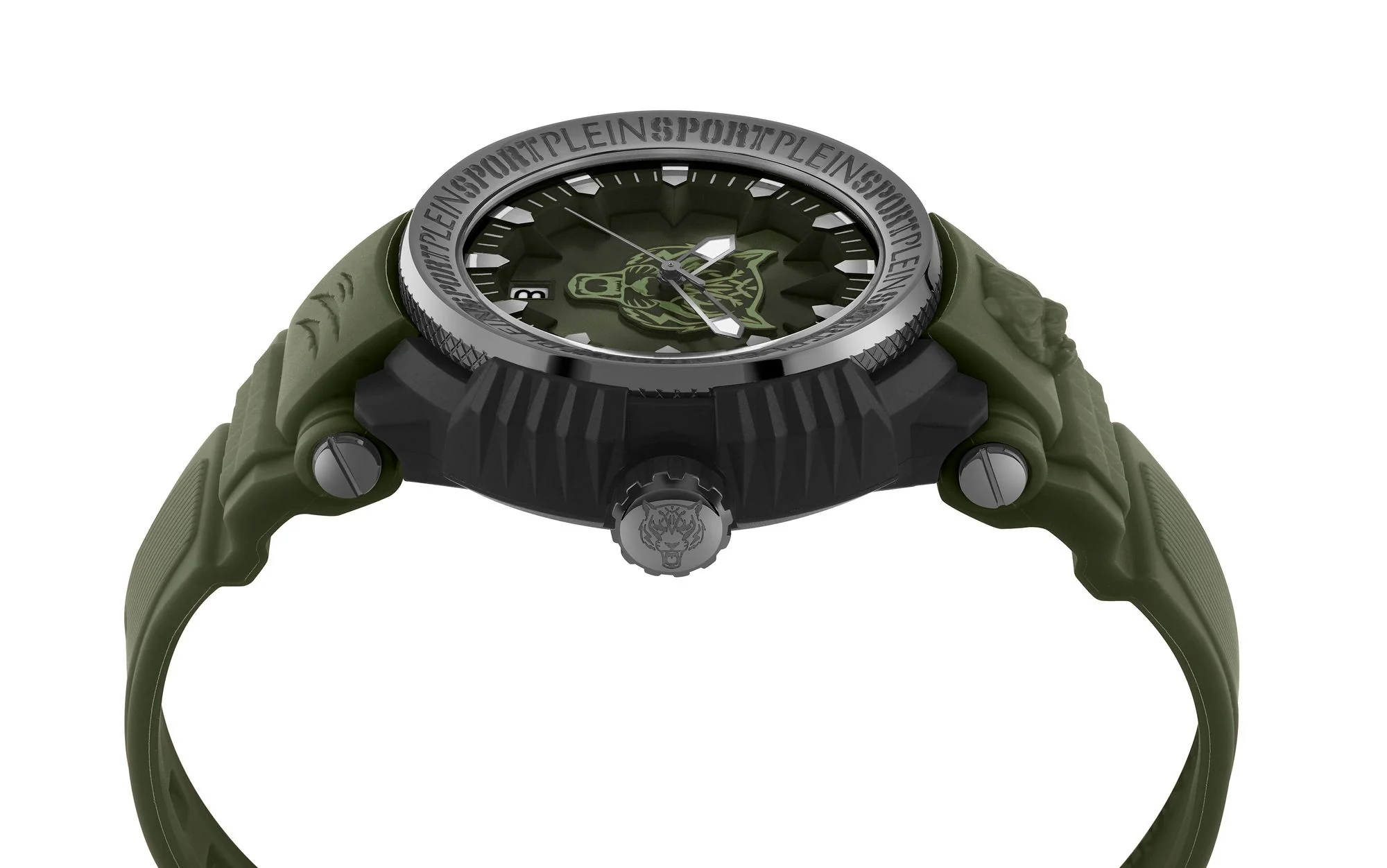 Plein Sport Unisex Uhr Analog Quarz TIGER POWER IP Gun / grün PSEDA0524 PU - Image 2