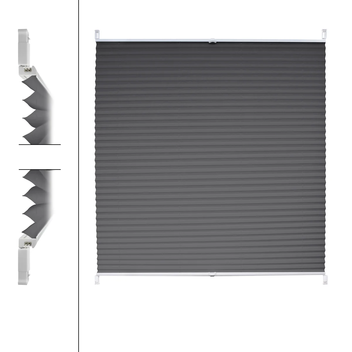Plissee Grau 65x150 cm inkl. Befestigungsmaterial - Image 2