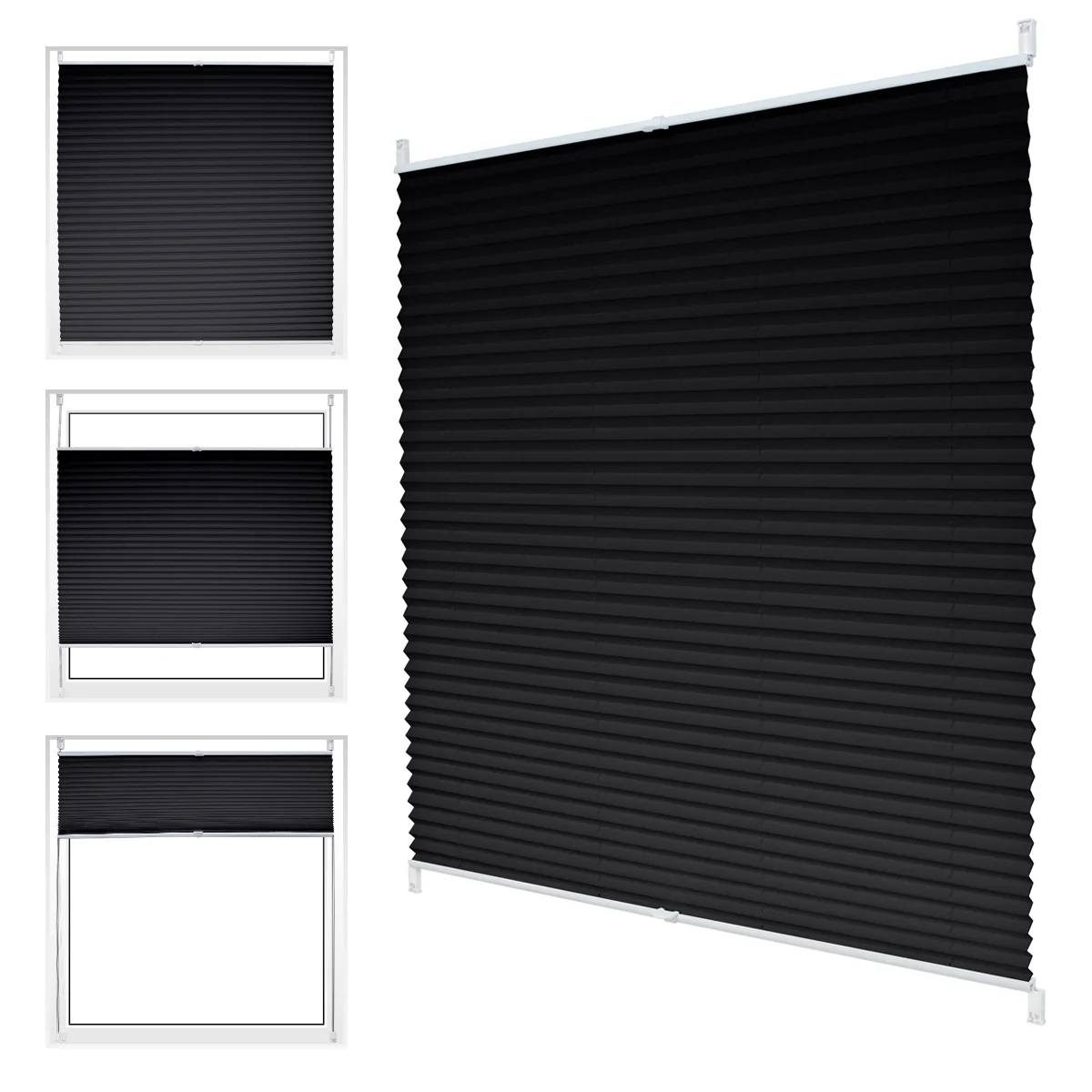 Plissee Schwarz 65x150 cm inkl. Befestigungsmaterial - Image 4