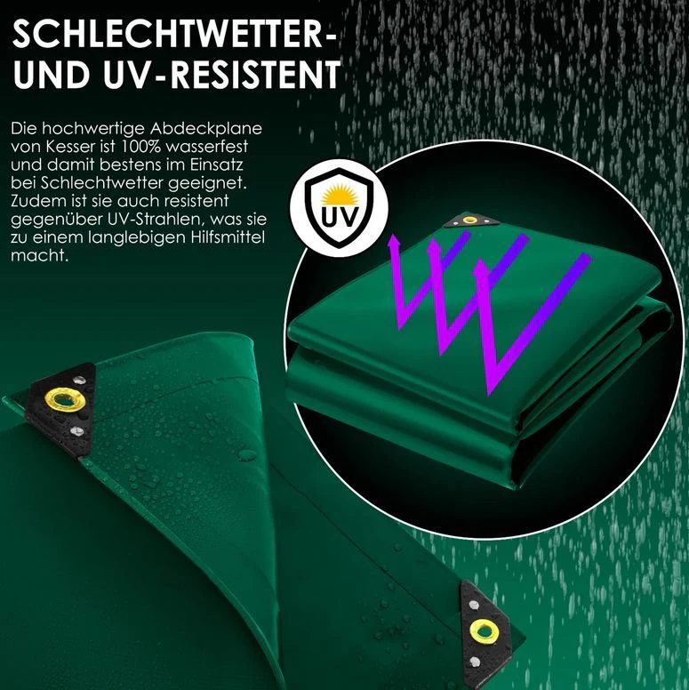 PowerTec Wasserdichte Abdeckplane 2x4m – Reißfest & Wetterfest mit Ösen – Ideal als Bootsplane - Image 14