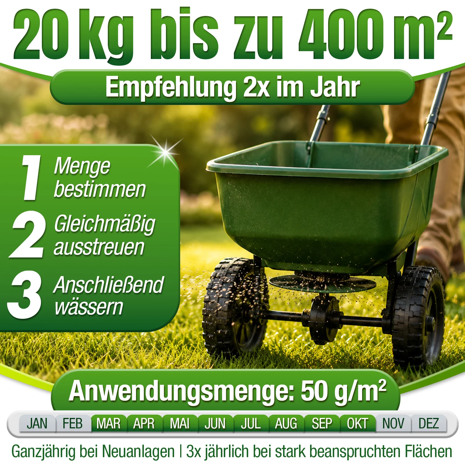 Rasendünger Bio Dünger Rasen Langzeitwirkung schneller Humusaufbau Premium 30,3kg - Image 20