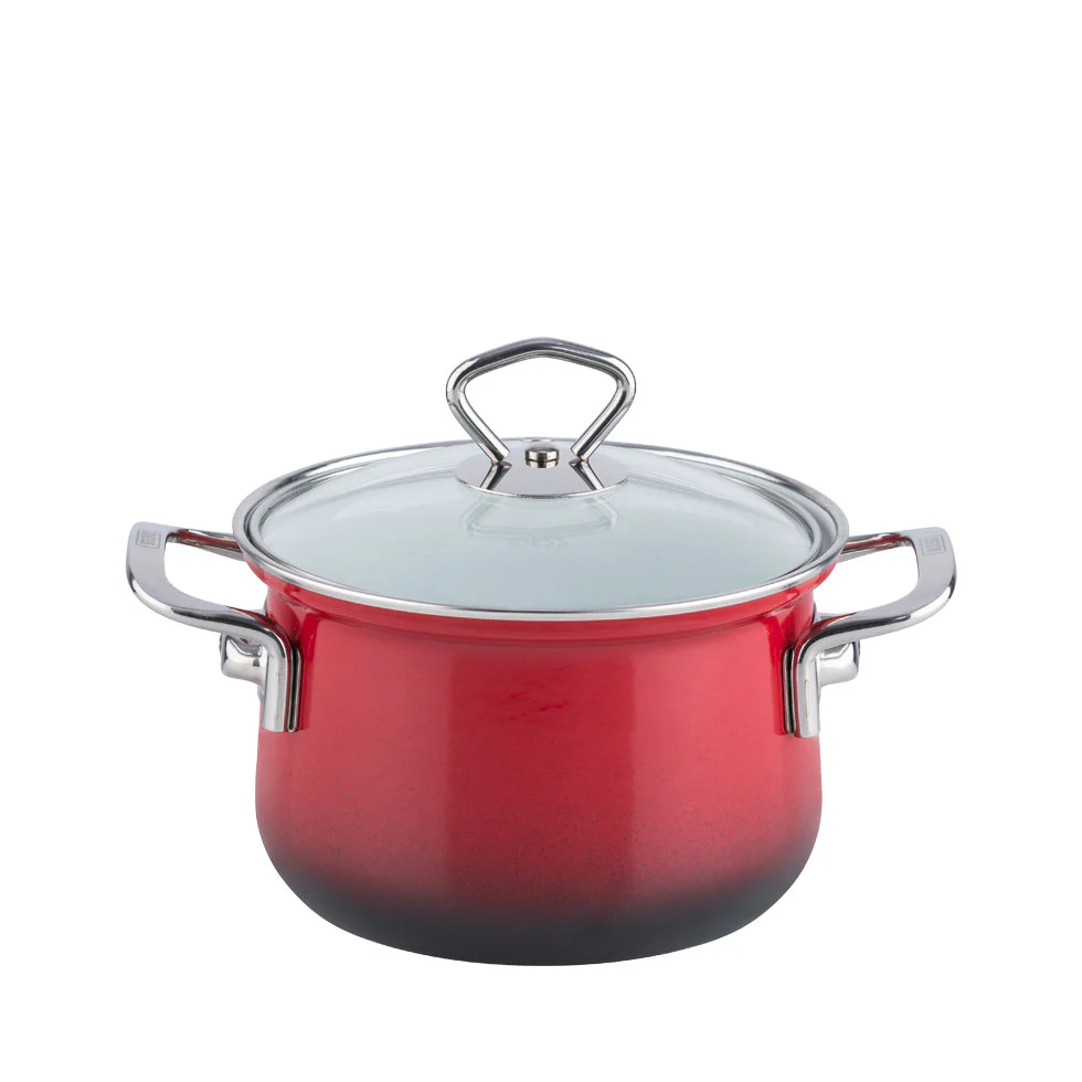 Riess Nouvelle Fleischtopf mit Glasdeckel Ø24 cm 6 Liter in Brombeer
