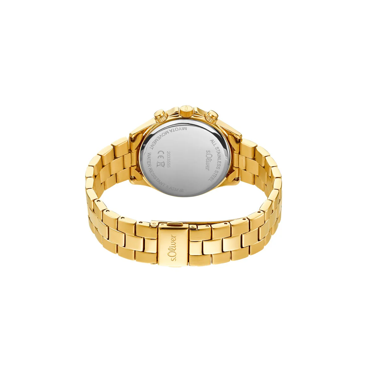 s.Oliver Damen Uhr Armbanduhr Chronograph Edelstahl IP Gold 2033555 - Image 2