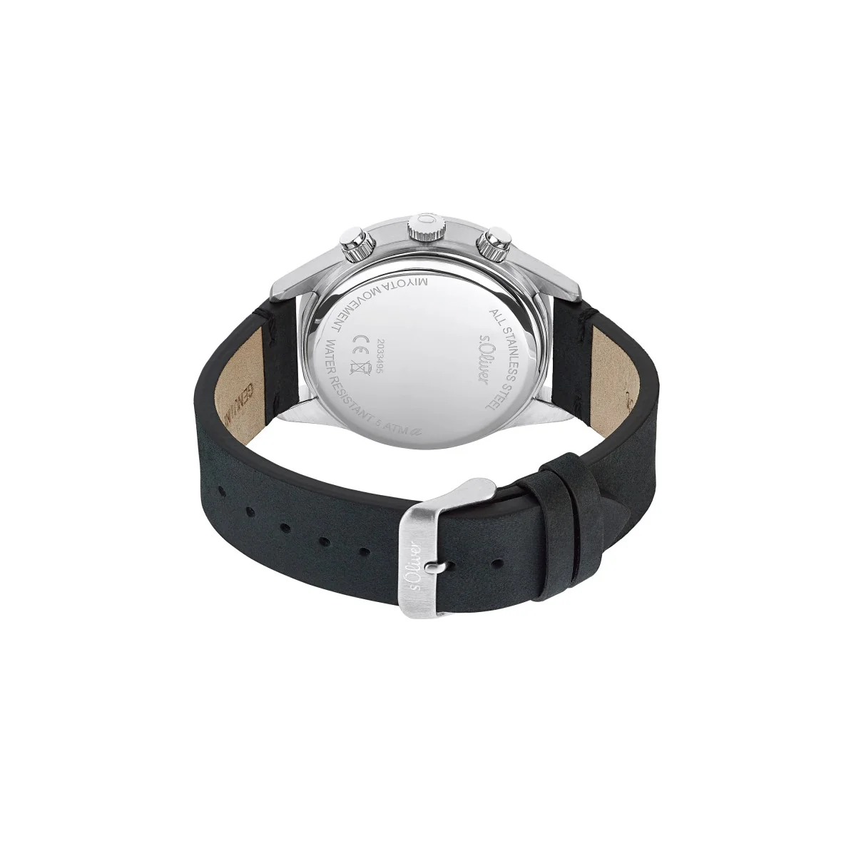 s.Oliver Herren Uhr Armbanduhr Chronograph Leder 2033495 - Image 2