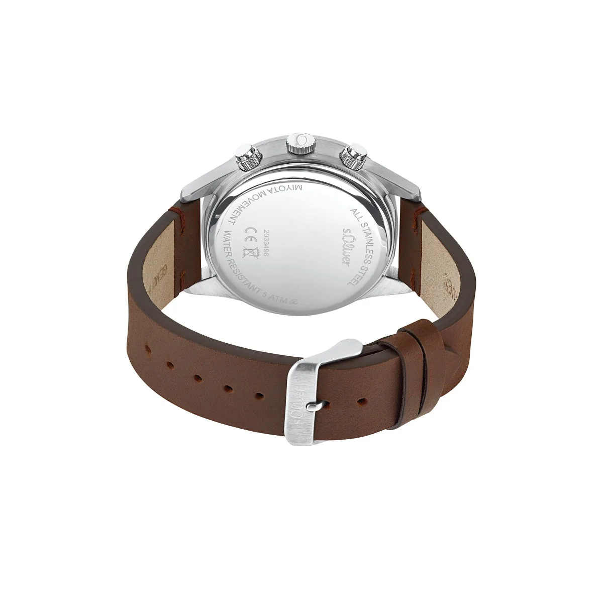 s.Oliver Herren Uhr Armbanduhr Chronograph Leder 2033496 - Image 2