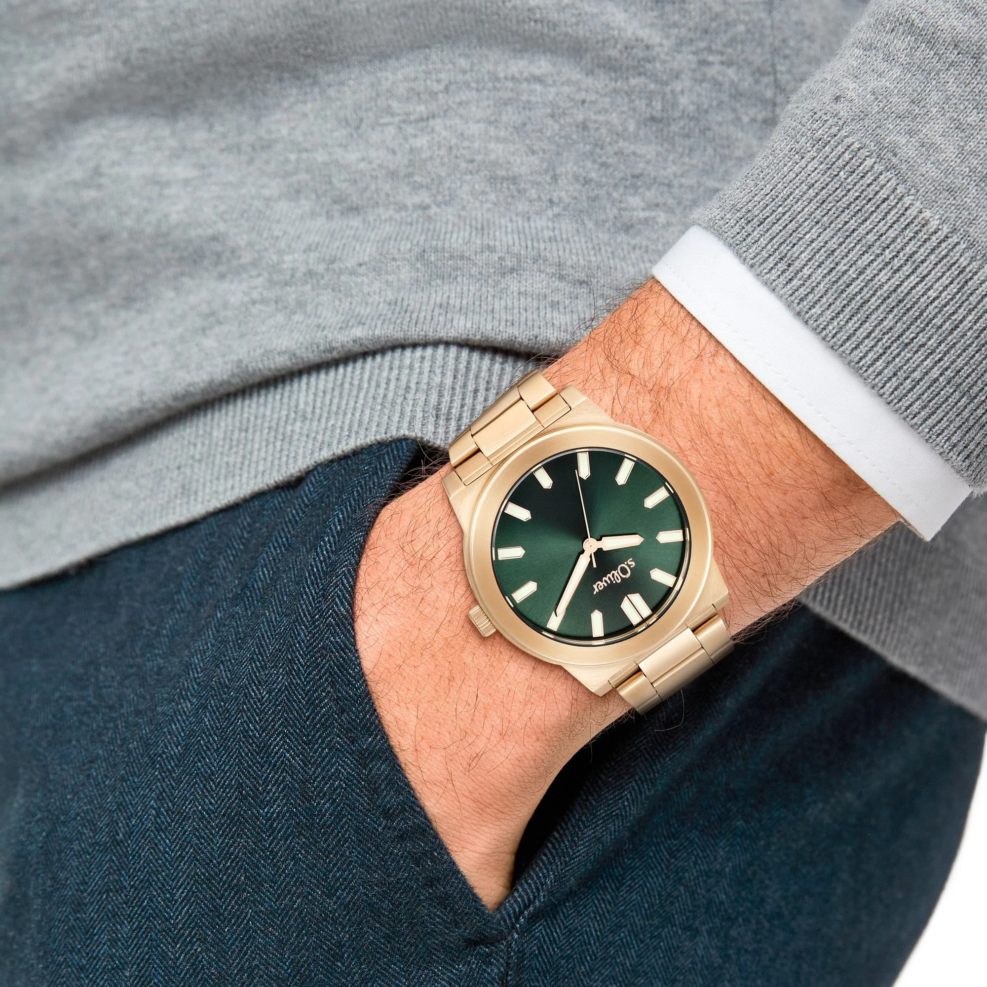 s.Oliver Herren Uhr Armbanduhr Edelstahl gold 2037713 - Image 3