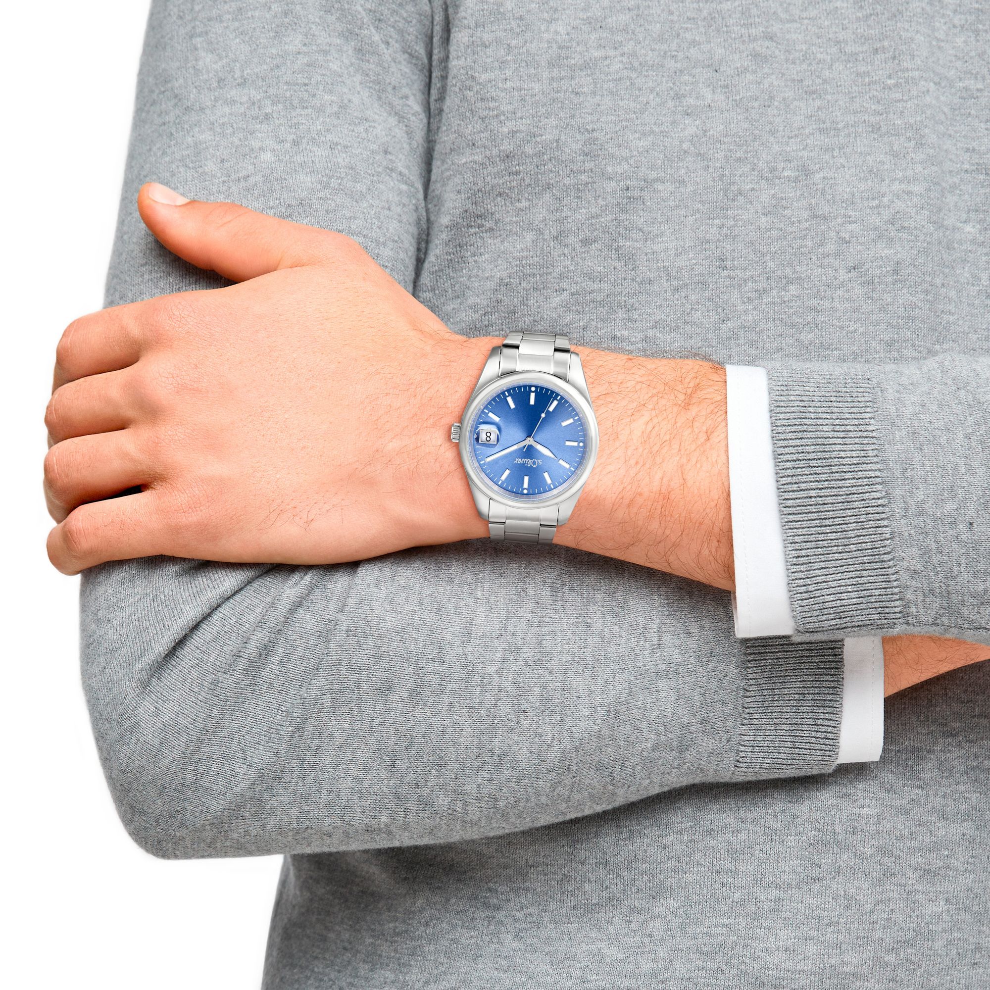 s.Oliver Herren Uhr Armbanduhr Edelstahl silber 2037714 - Image 3