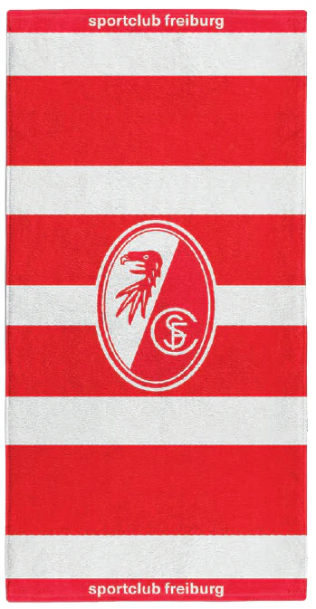 SC Freiburg Strandtuch GOTS "Rot-Weiß Streifen" 90x180cm