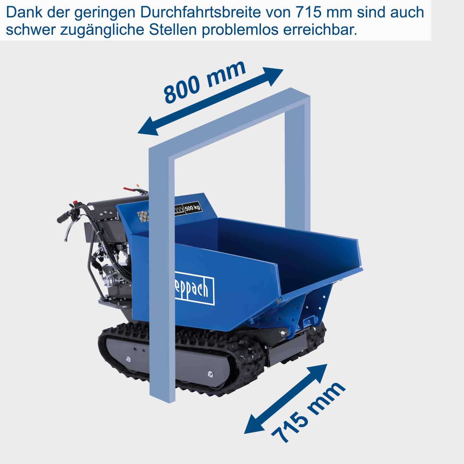 Scheppach Kettendumper DP6600 - 8PS | 500kg Belastung | 3x Vor- / 1x-Rückwärtsgang | Hydraulikwanne - Image 6