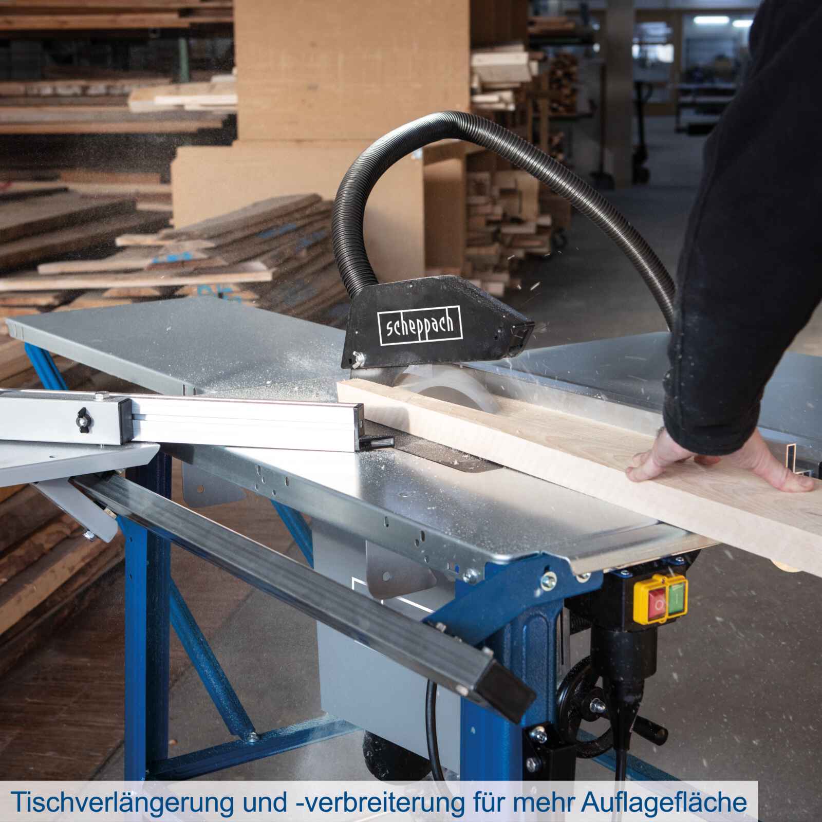Scheppach Tischkreissäge TS310 400V - 83mm Schnitthöhe | Schiebeschlitten | 2. Blatt + Verbreiterung - Image 8