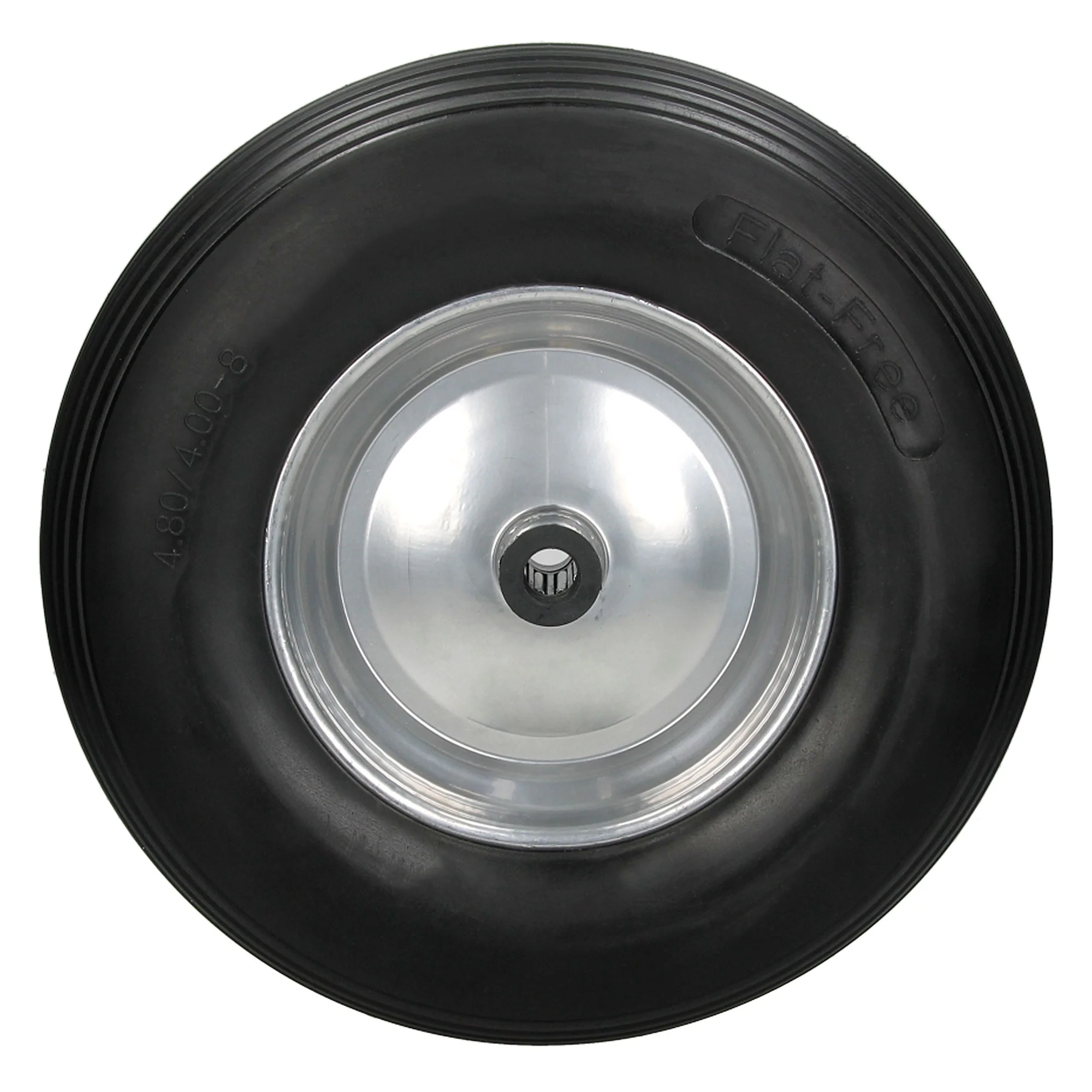 Schubkarrenrad Reifen mit Achse PU 4.80/4.00-8 Ø 390 mm Vollgummi Ersatzrad - Image 2