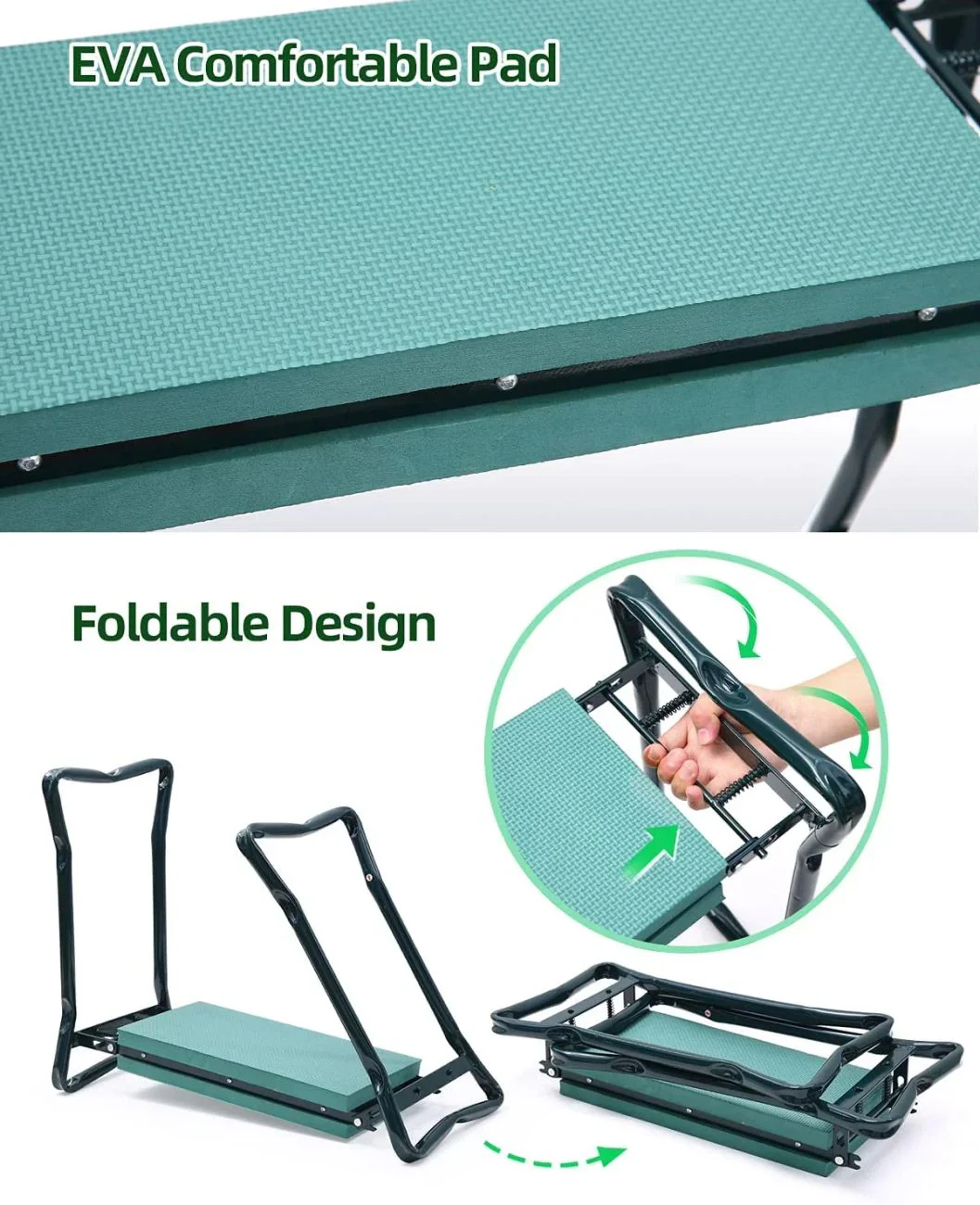 Sitz- und Kniebank 2in1 XXL klappbar, bis 150 kg, inkl. Werkzeugtasche - Image 4