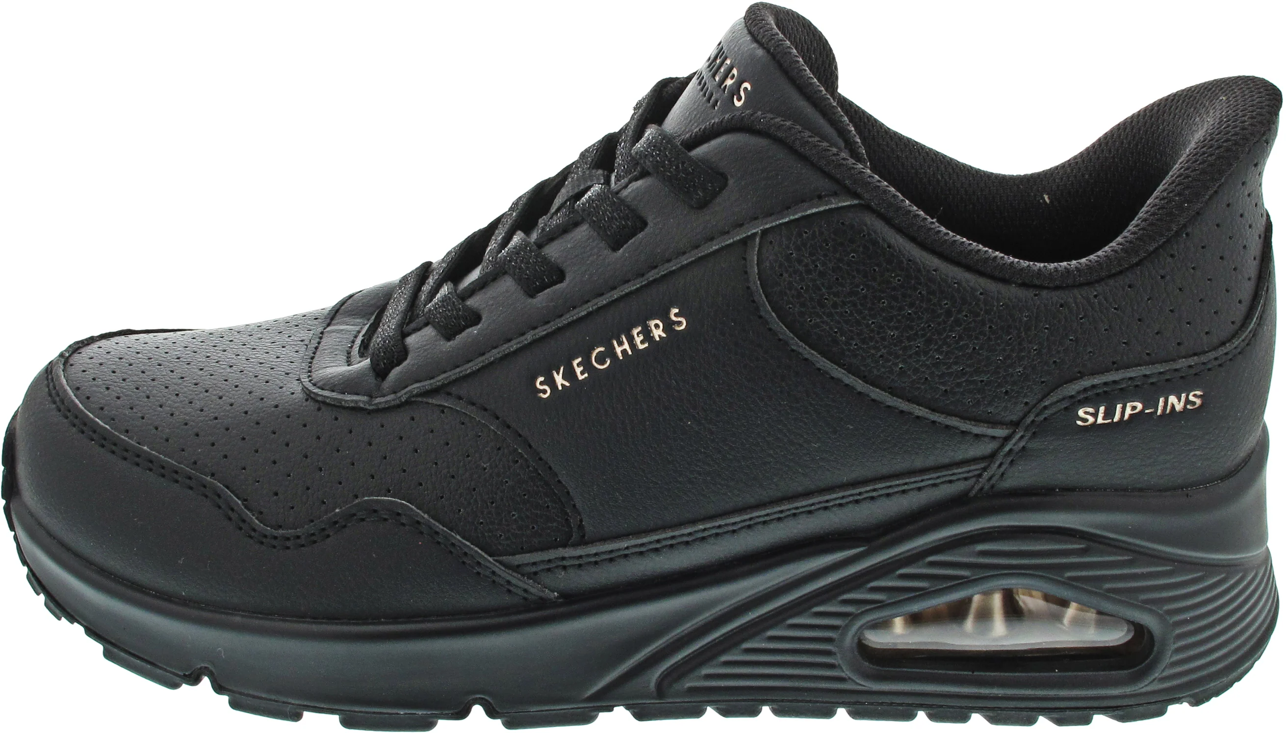 Skechers Slip-Ins:Uno-Banksia Luxe Slipper Schwarz - Image 3