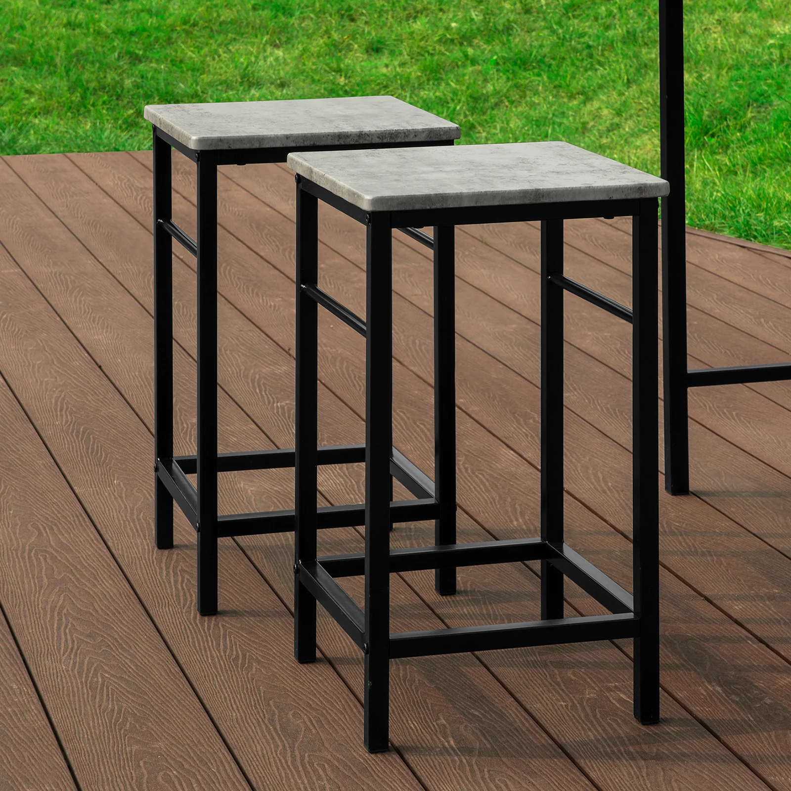 SoBuy Bartisch-Set mit 4 Stühlen, platzsparend für kleine Räume in Weiß - Image 24