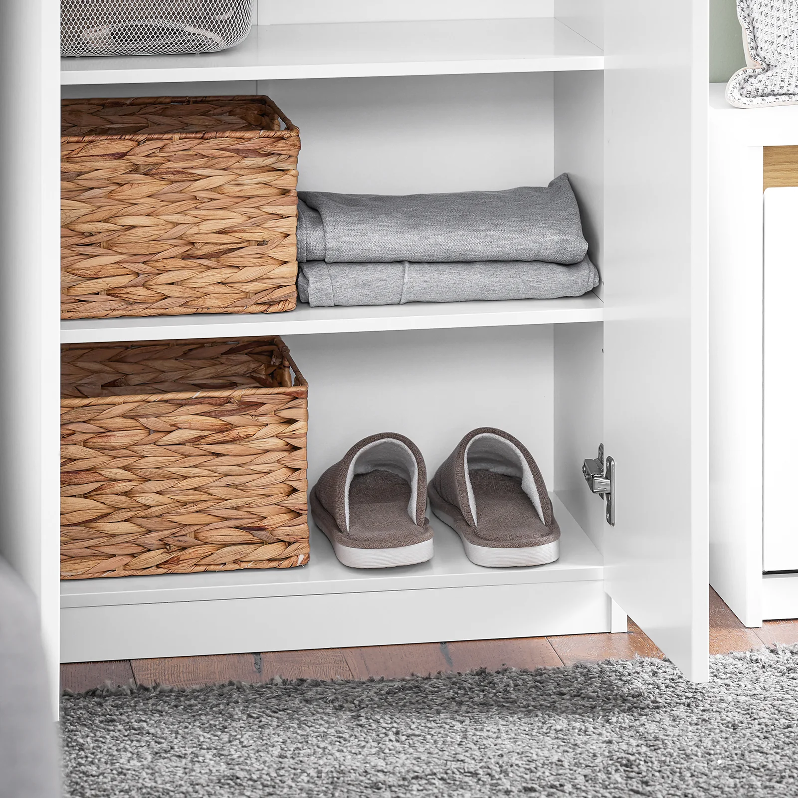 SoBuy KSB01-W Kleiderschrank mit 3 Türen und Spiegel, weiß - Image 9