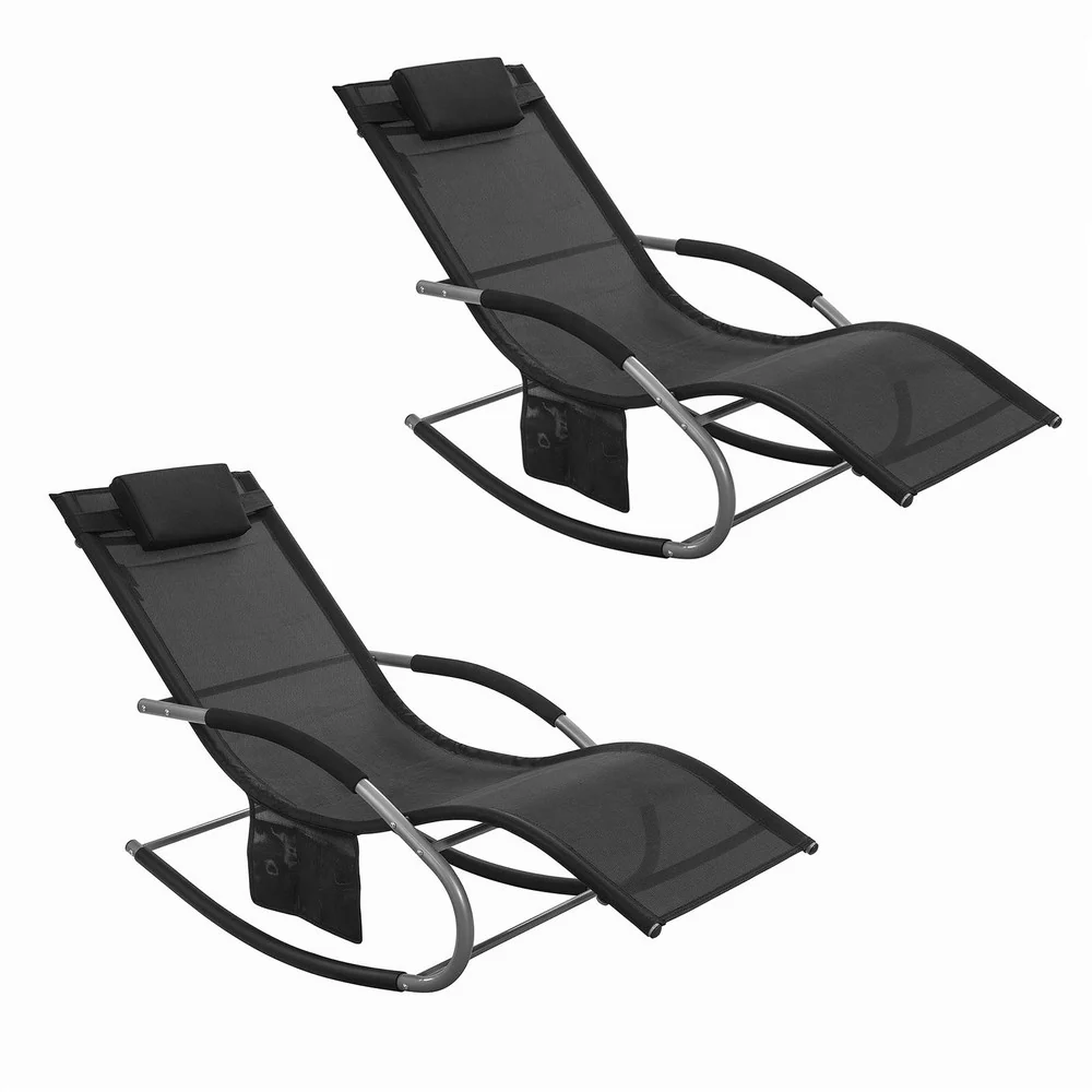 SoBuy Schaukelstuhl-Gartenset für 2 Personen Hellgrün OGS28-GRx2 - Image 124