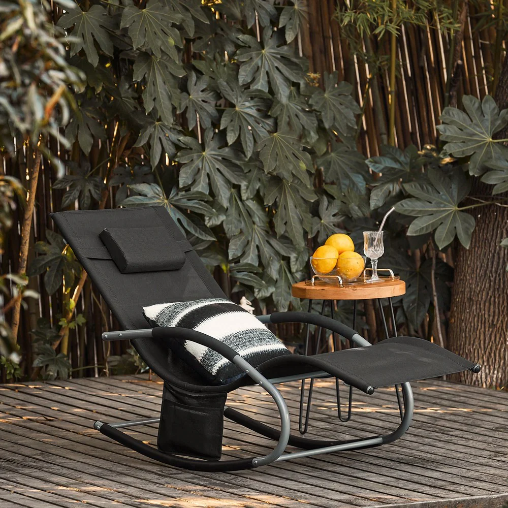 SoBuy Schaukelstuhl-Gartenset für 2 Personen Hellgrün OGS28-GRx2 - Image 132
