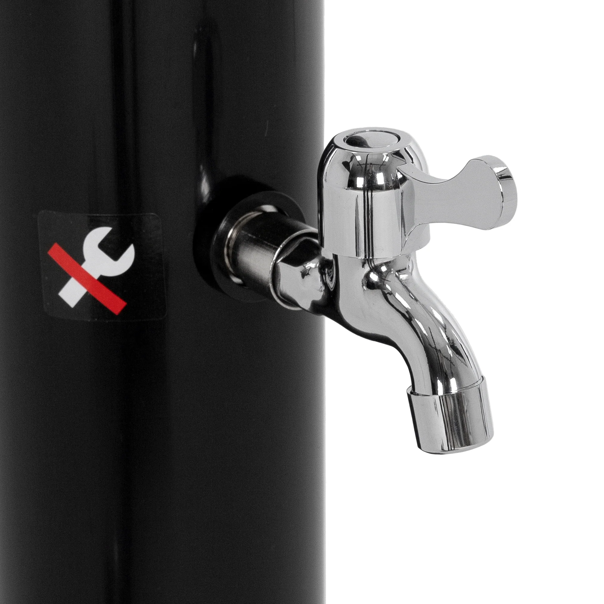 Solardusche 20 L 210 cm rund mit Fußdusche und Regenduschkopf, Schwarz - Image 5