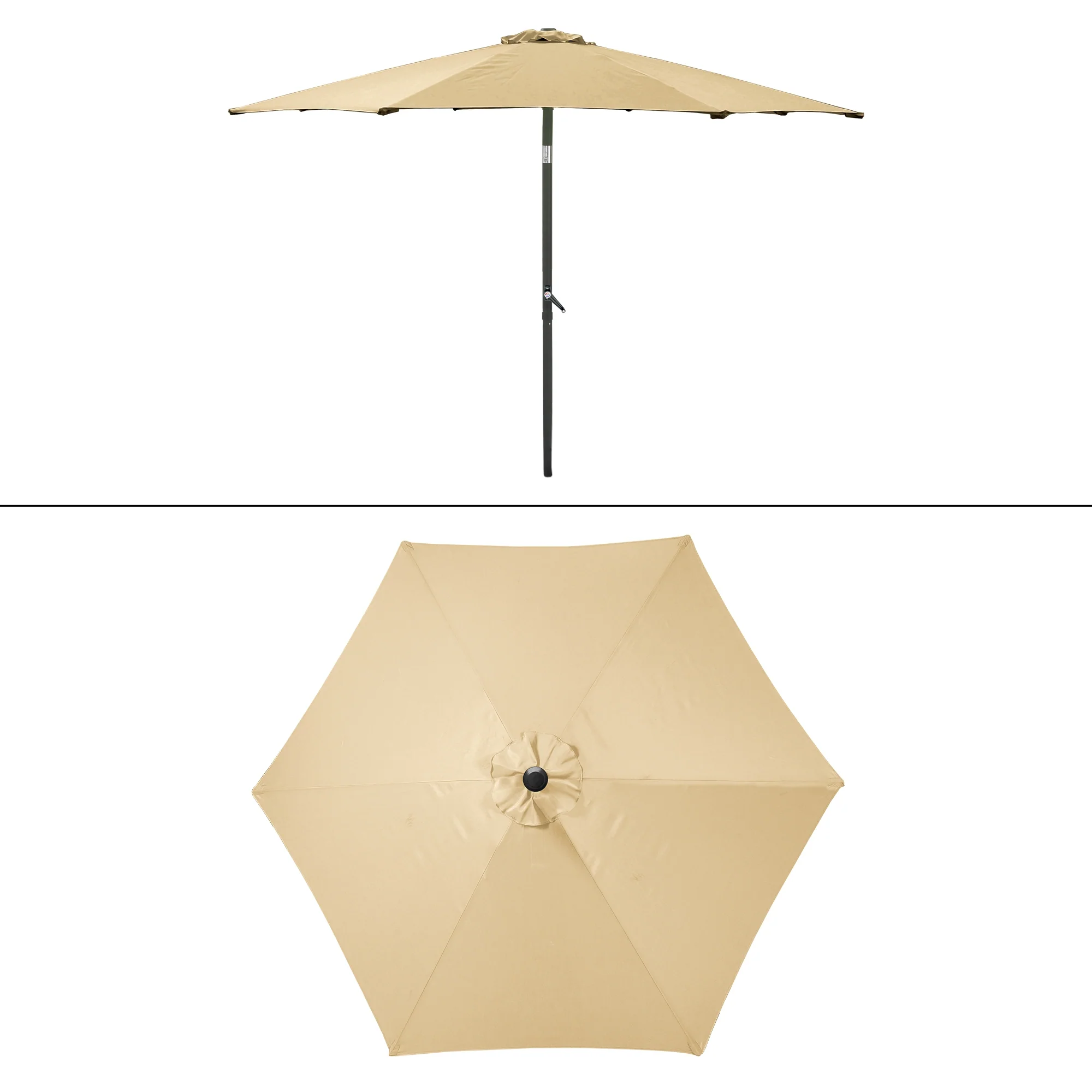Sonnenschirm mit Kurbel Ø 300 cm Braun aus Polyester - Image 3