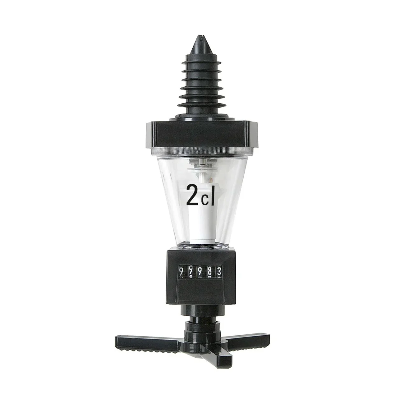 Getränkeportionierer mit Zählwerk für Spirituosenflaschen, Schwarz, 40 ml