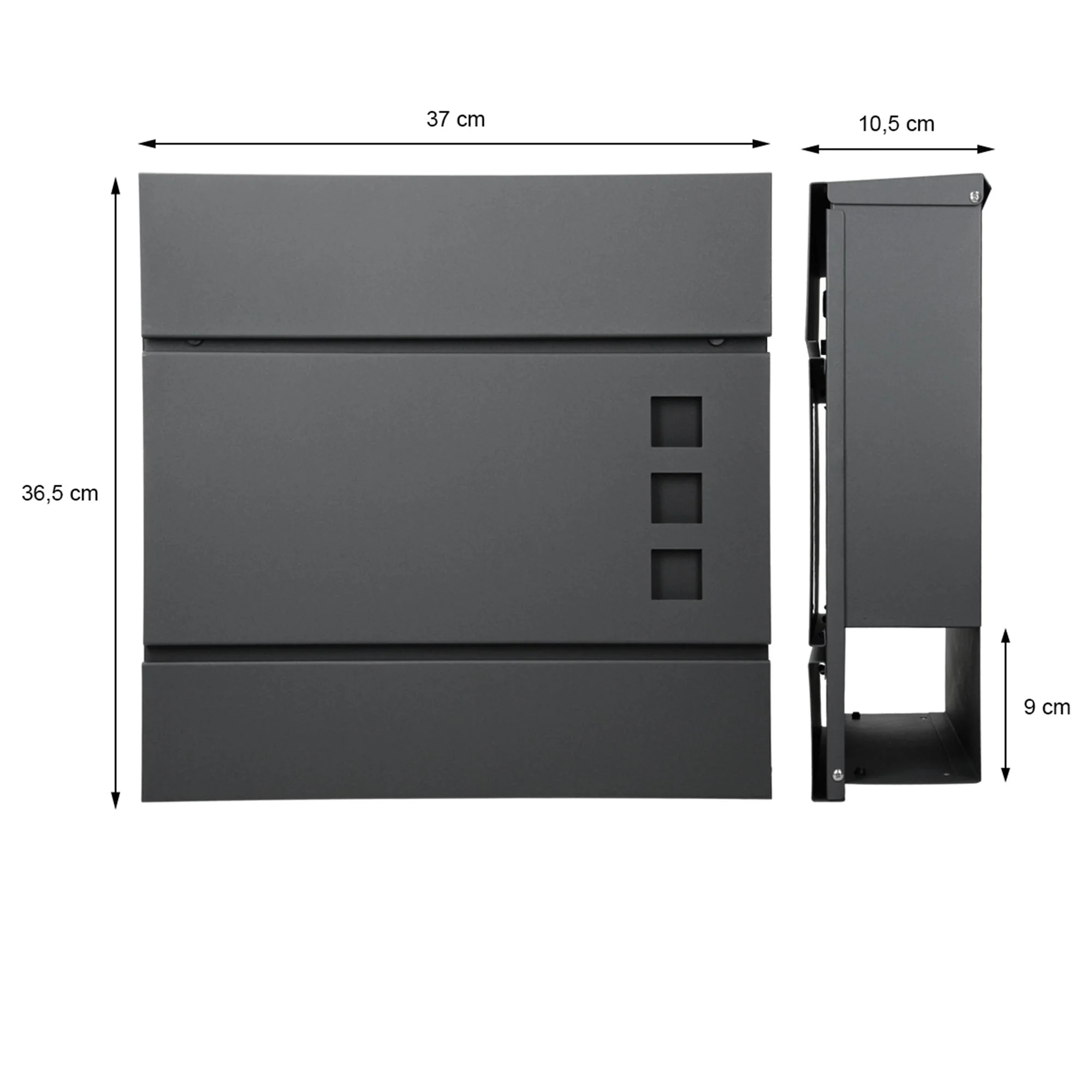 Standbriefkasten mit Zeitungsfach 37x10,5x36,5 cm Anthrazit aus Stahl - Image 6