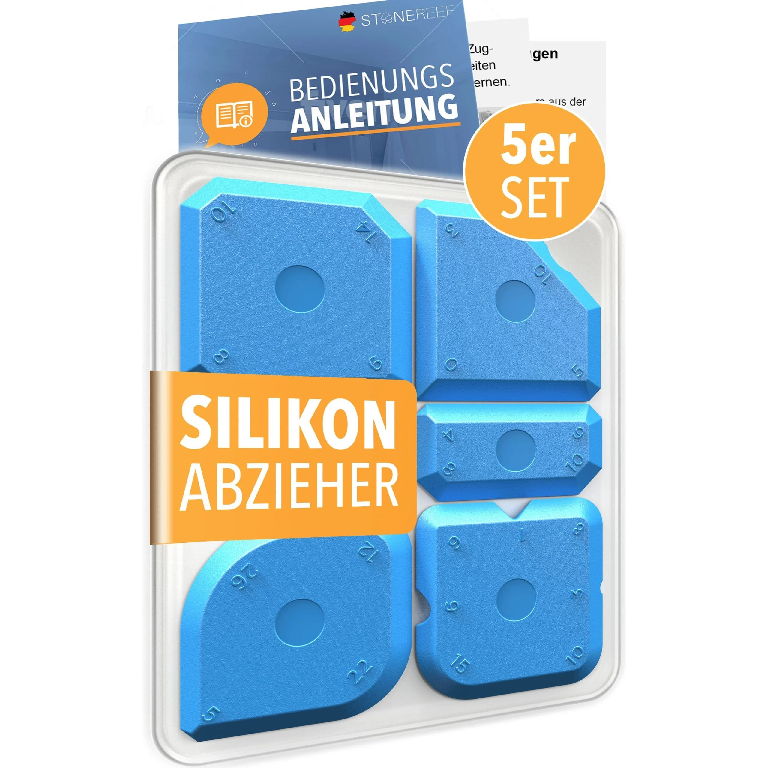 STONE REEF Silikonentferner Set Werkzeug zum silikonentfernen - Inkl. Fugenmesser, - Image 2
