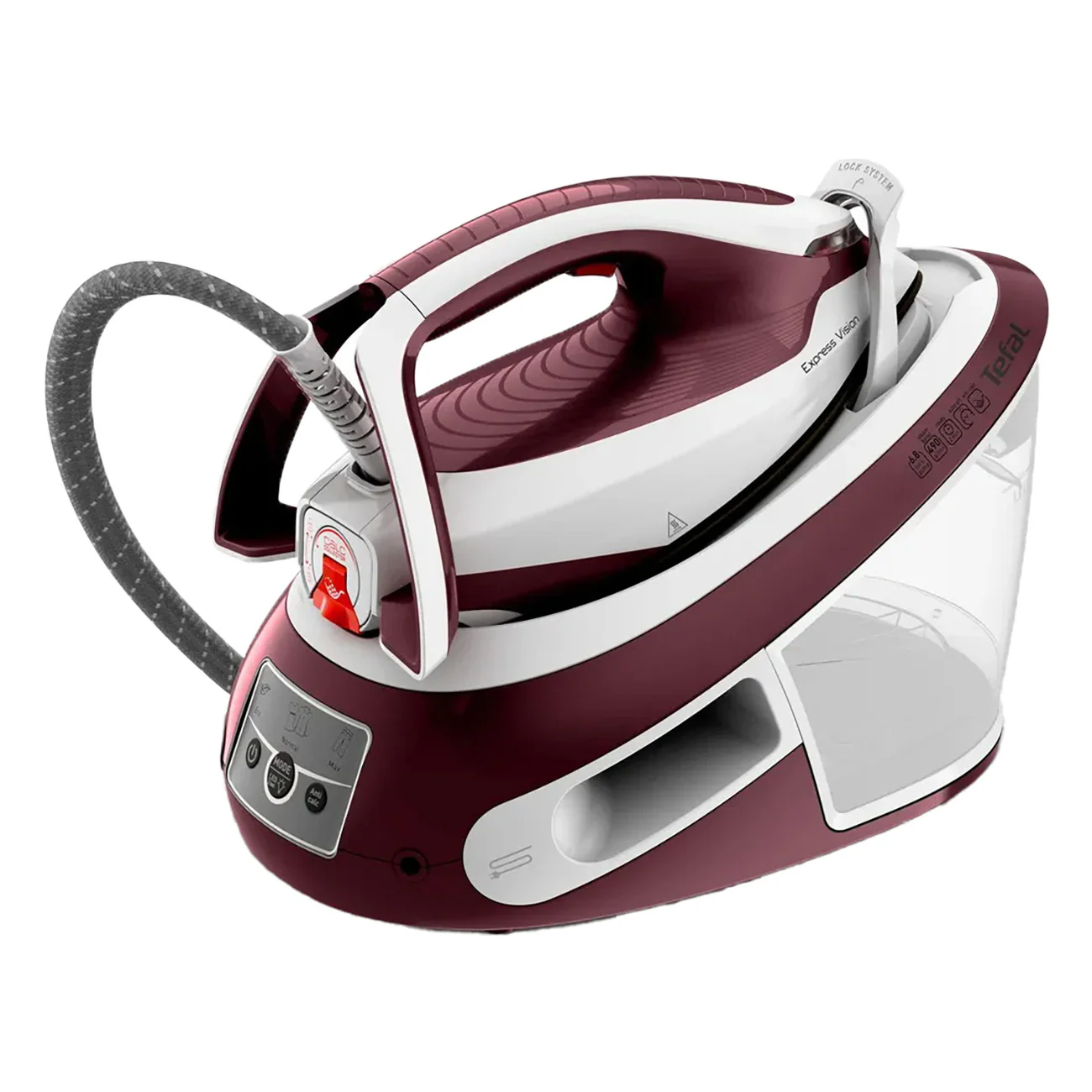 Tefal SV8150 Express Vision Dampfbügeleisen in rot mit 2800 Watt und Eco-Modus