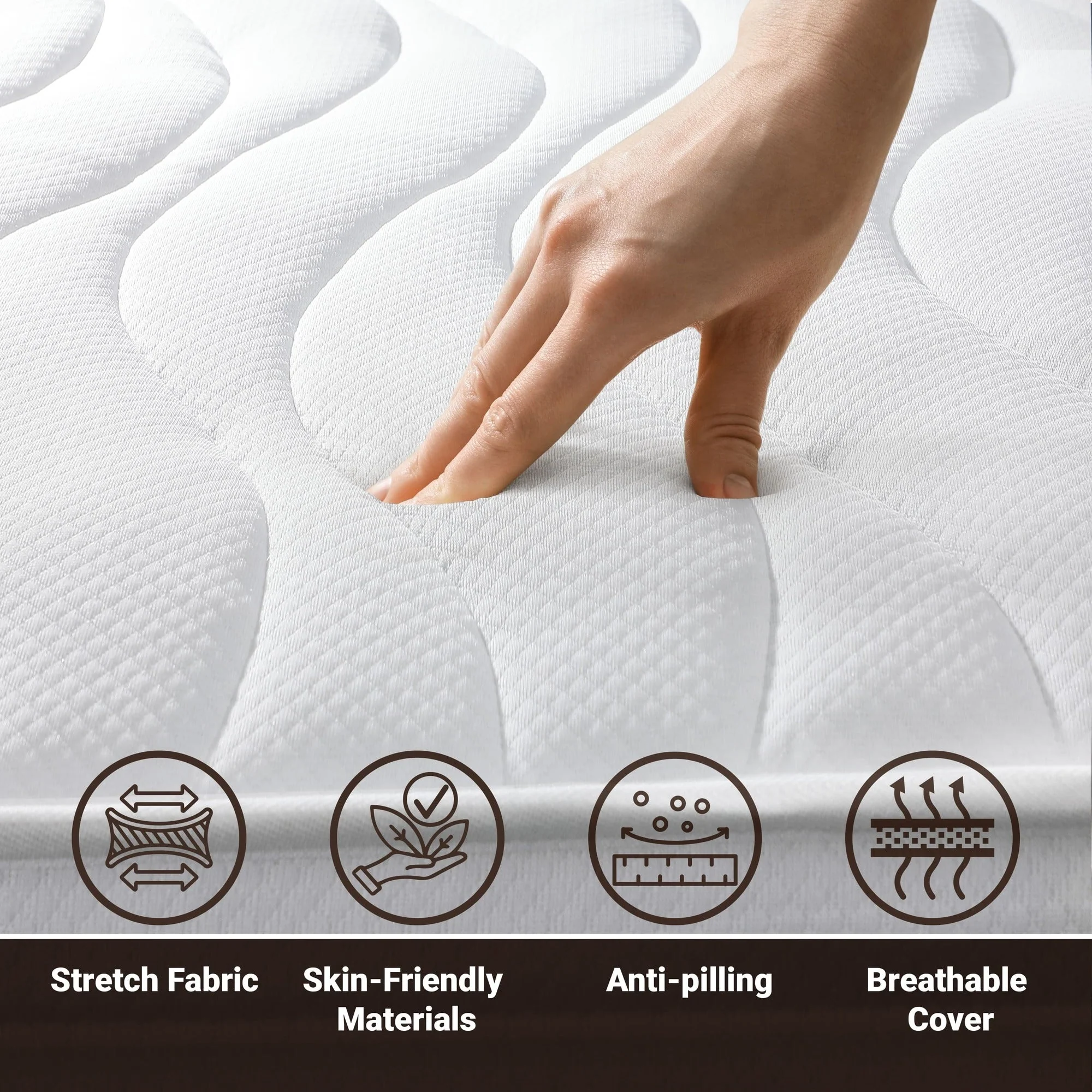 The White Stone Matratze 95x220 cm mit Antibakterieller Schaum | Höhe 25 cm - Image 143