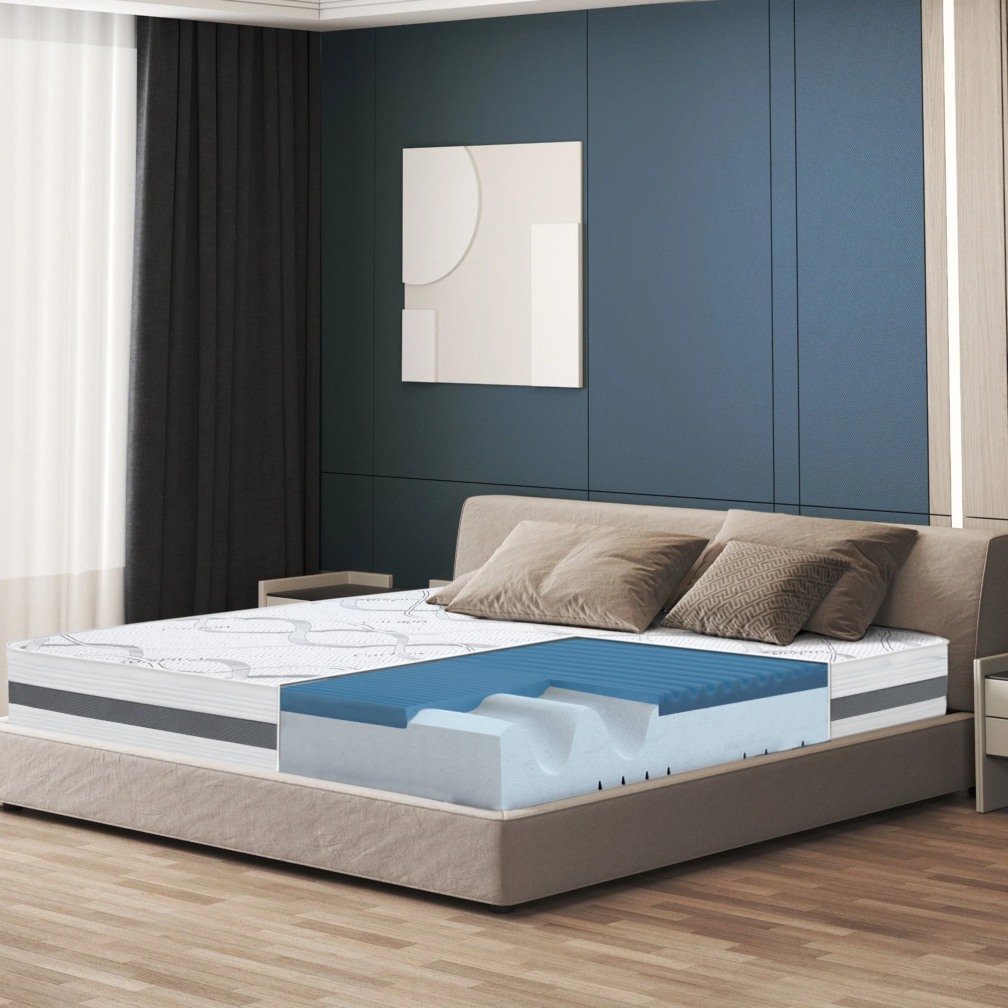 The White Stone Memory Foam Matratze 200x210 cm Höhe 22 cm - Image 151