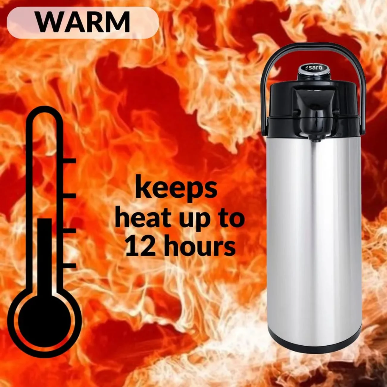 Thermoskanne Pumpkanne 2,2L – Isolierkanne für heiße & kalte Getränke - Image 5