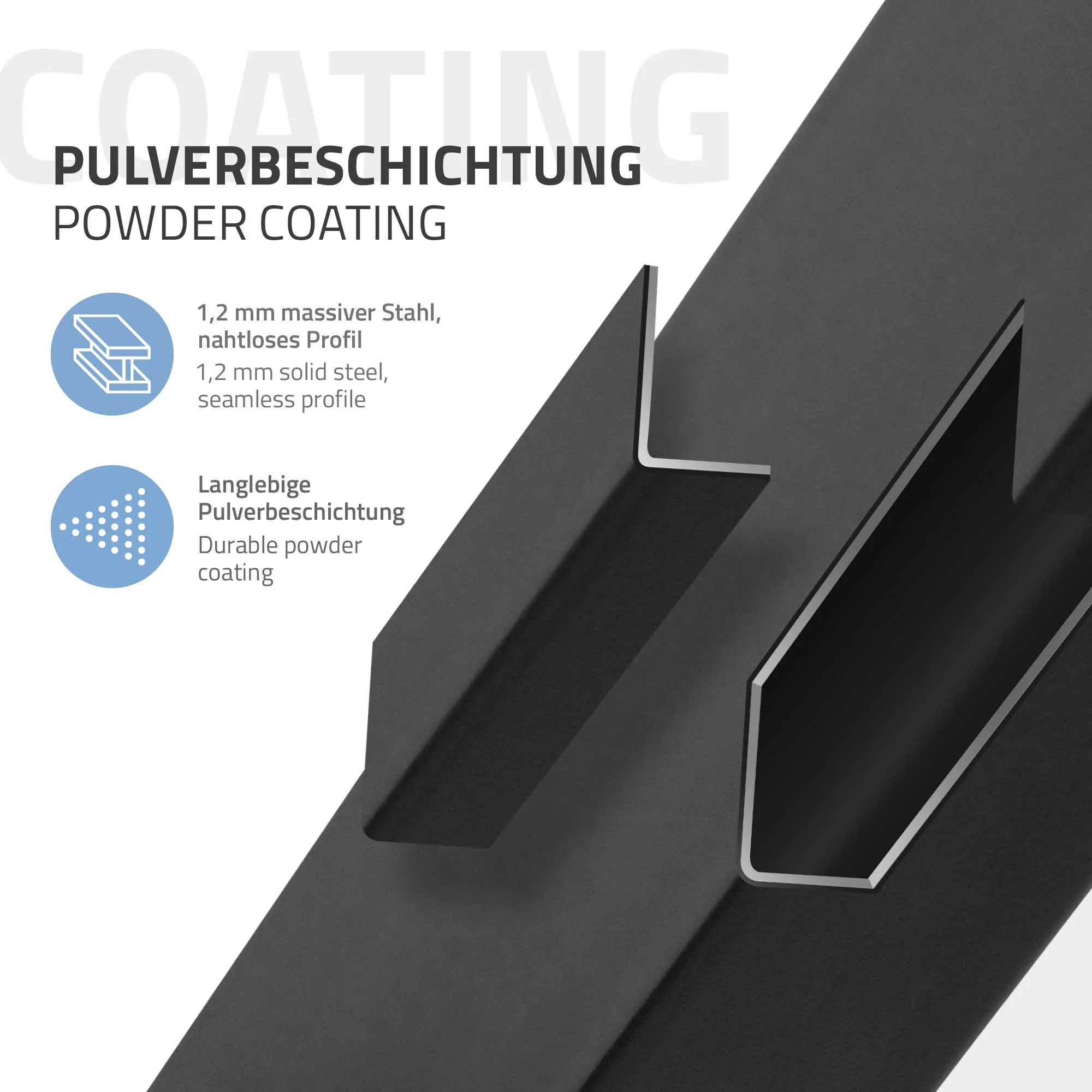 Tischbeine 4er Set I-Design, Vierkantprofil 8x8 cm, Stahl, Industrial, eckig, Metall, verstellbar - Image 58