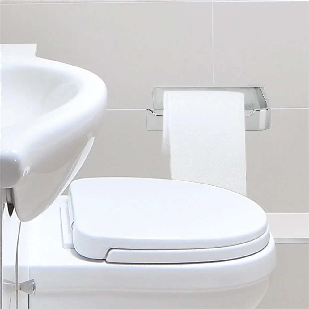 Toilettenpapierhalter Selbstklebend mit Ablage Edelstahl Papierhalterung - Image 6